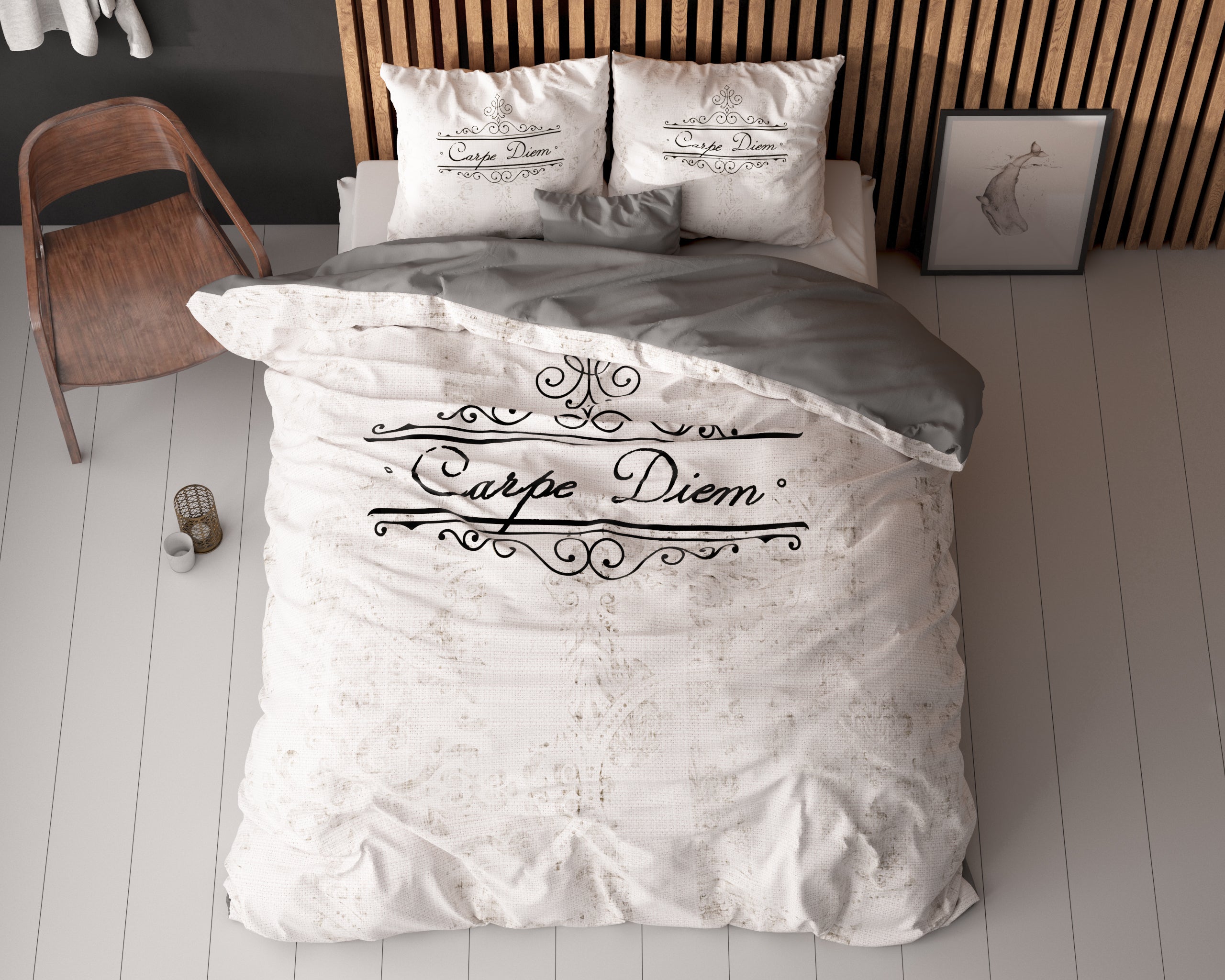 Carpe Diem 2 Zand Dekbedovertrek