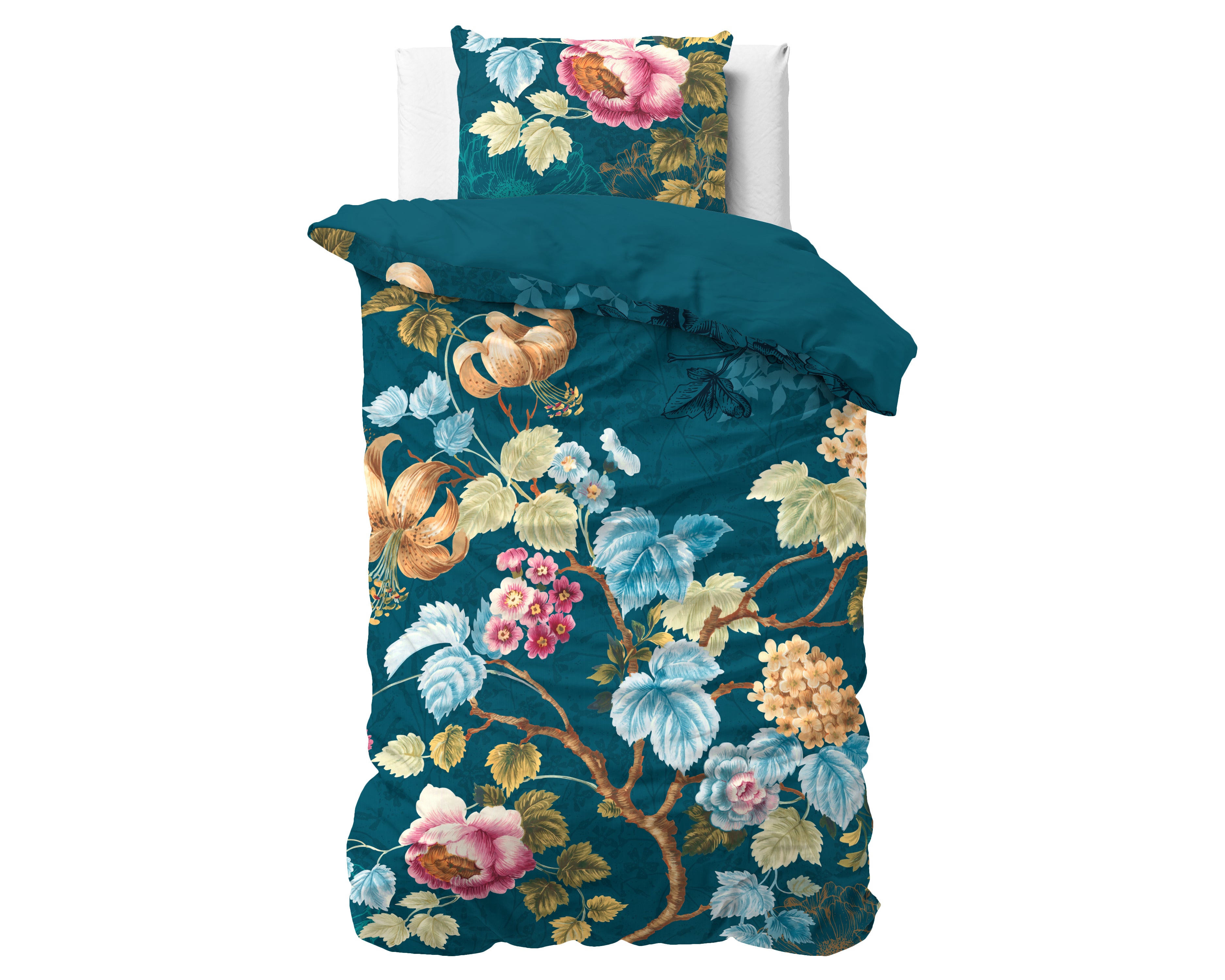 Chanda Blauw Katoenen Dekbedovertrek