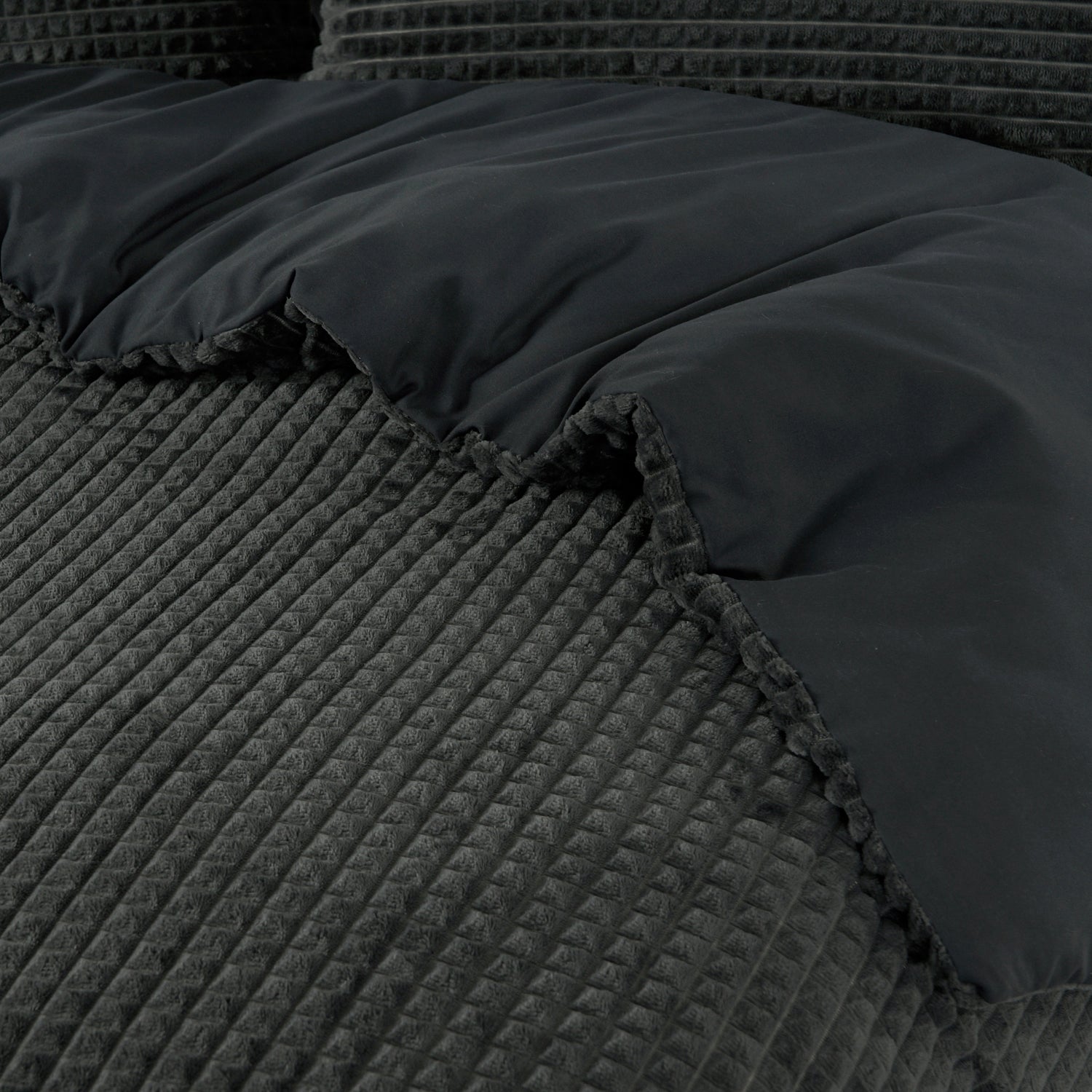 Check teddy anthracite duvet cover