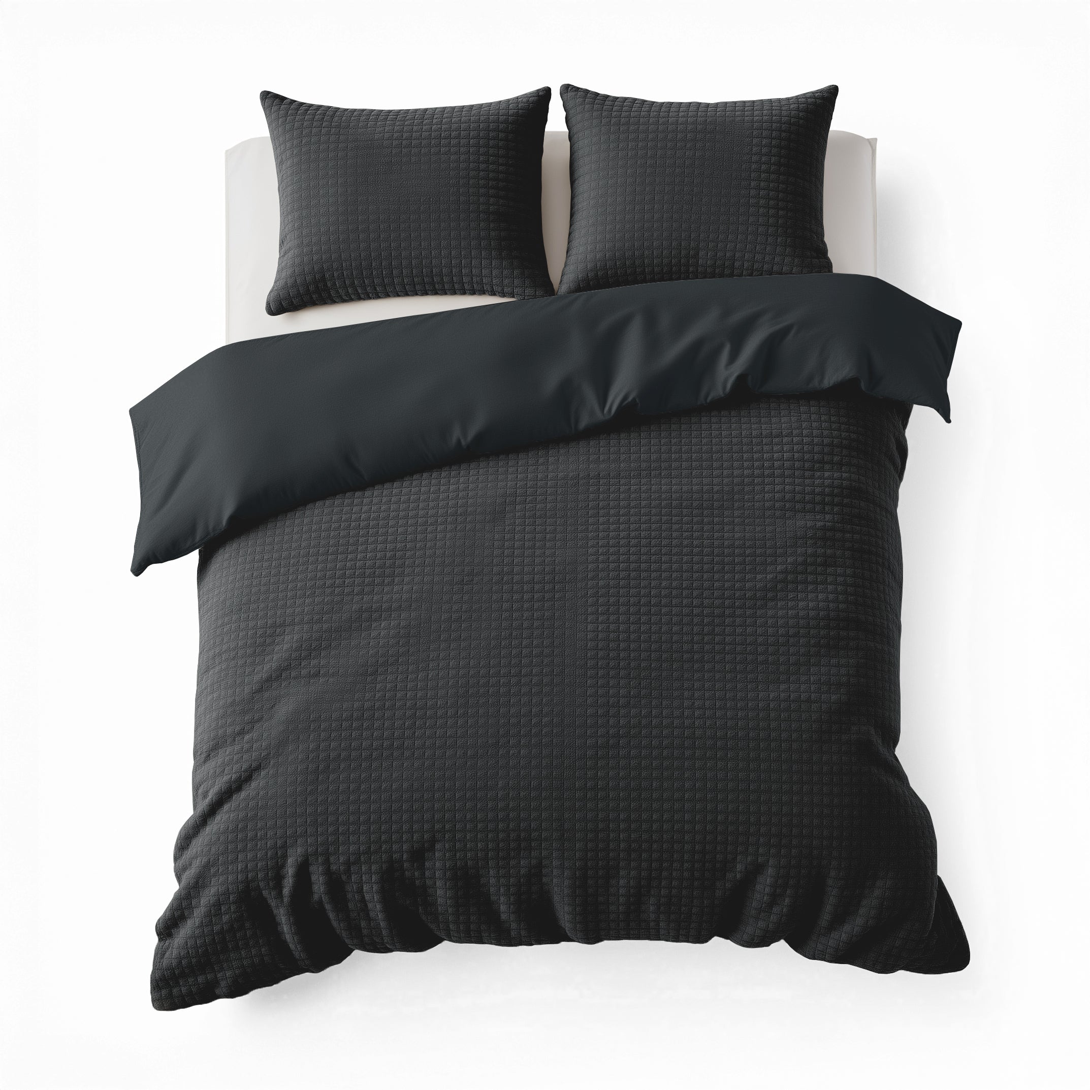 Check teddy anthracite duvet cover
