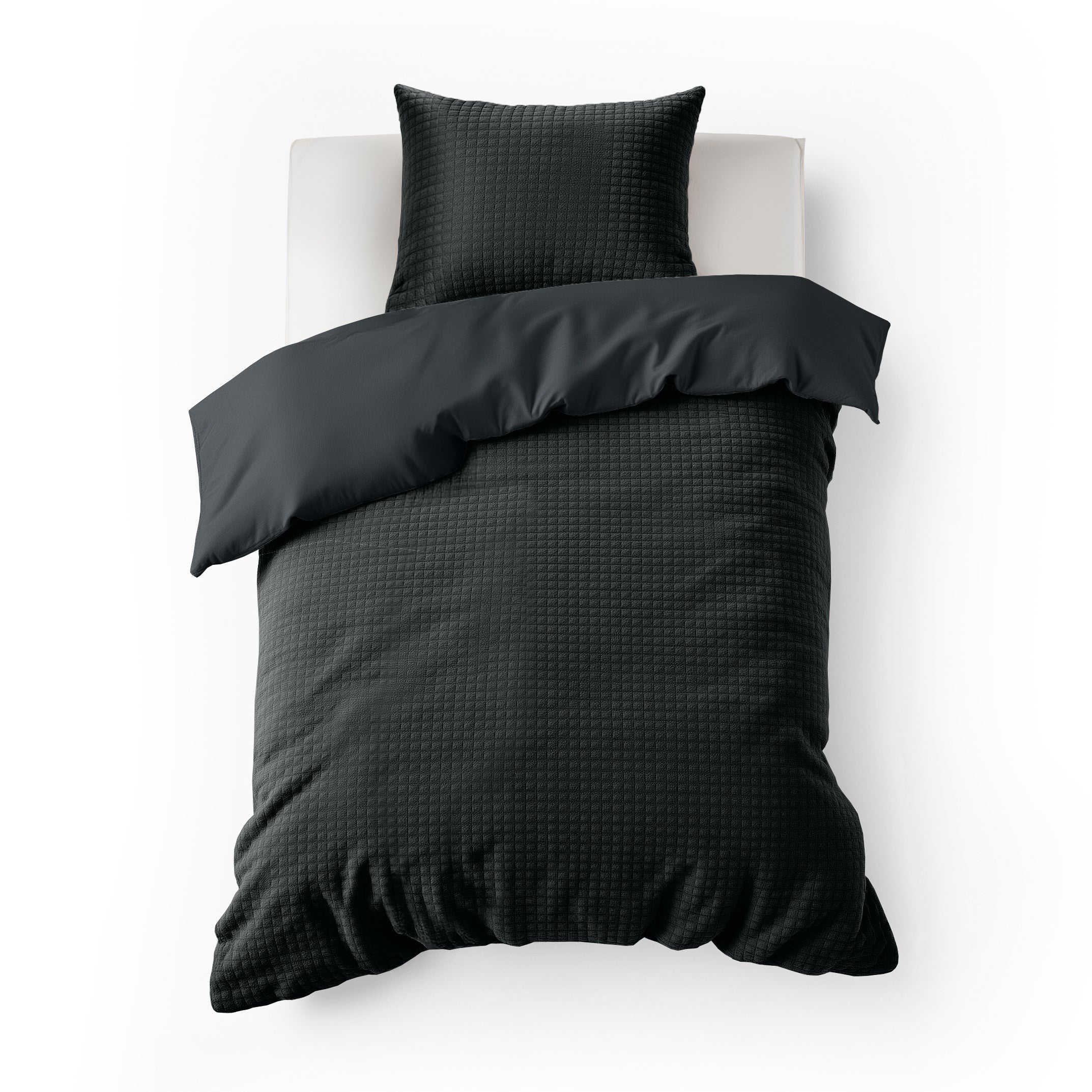 Check teddy anthracite duvet cover