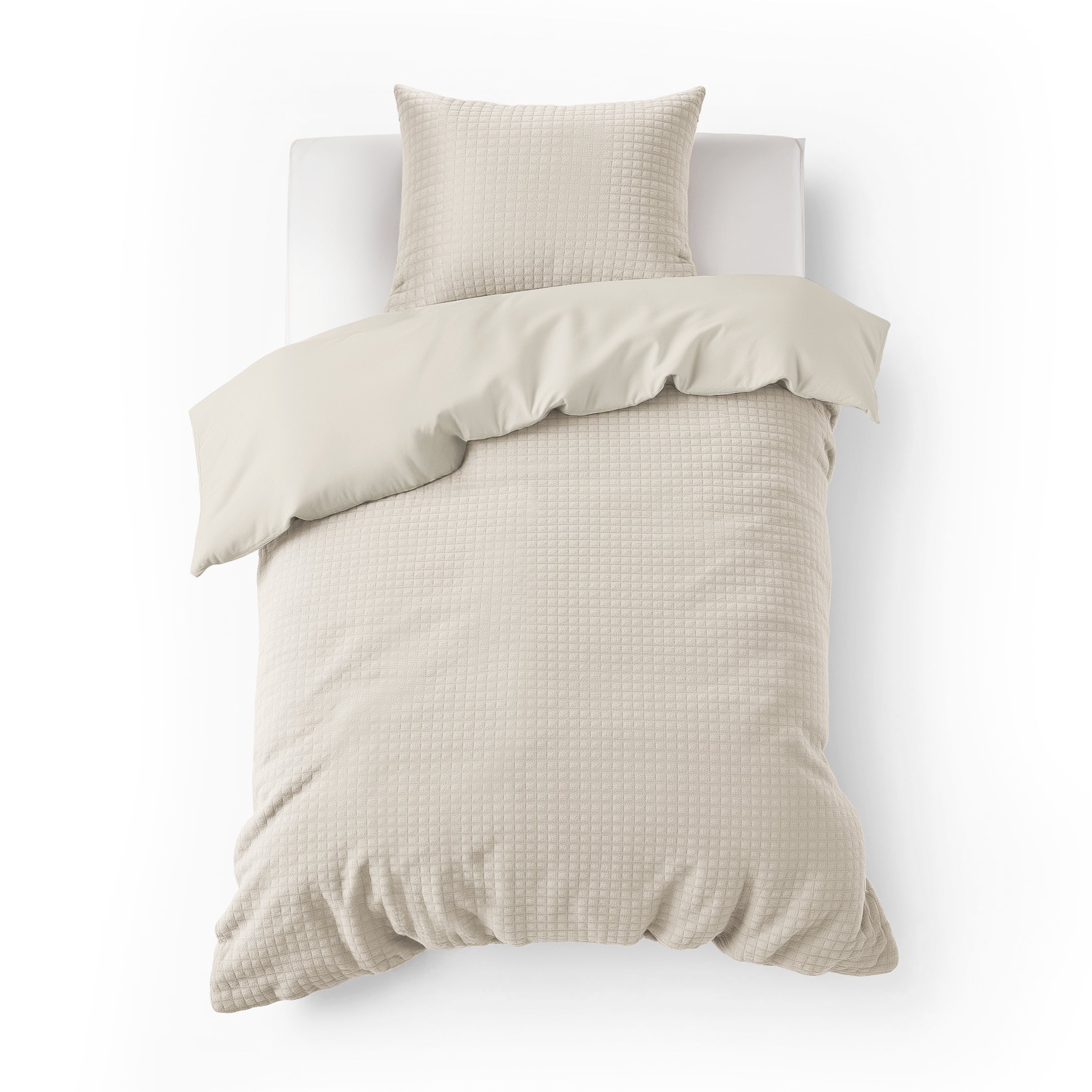 Check teddy Beige Duvet cover