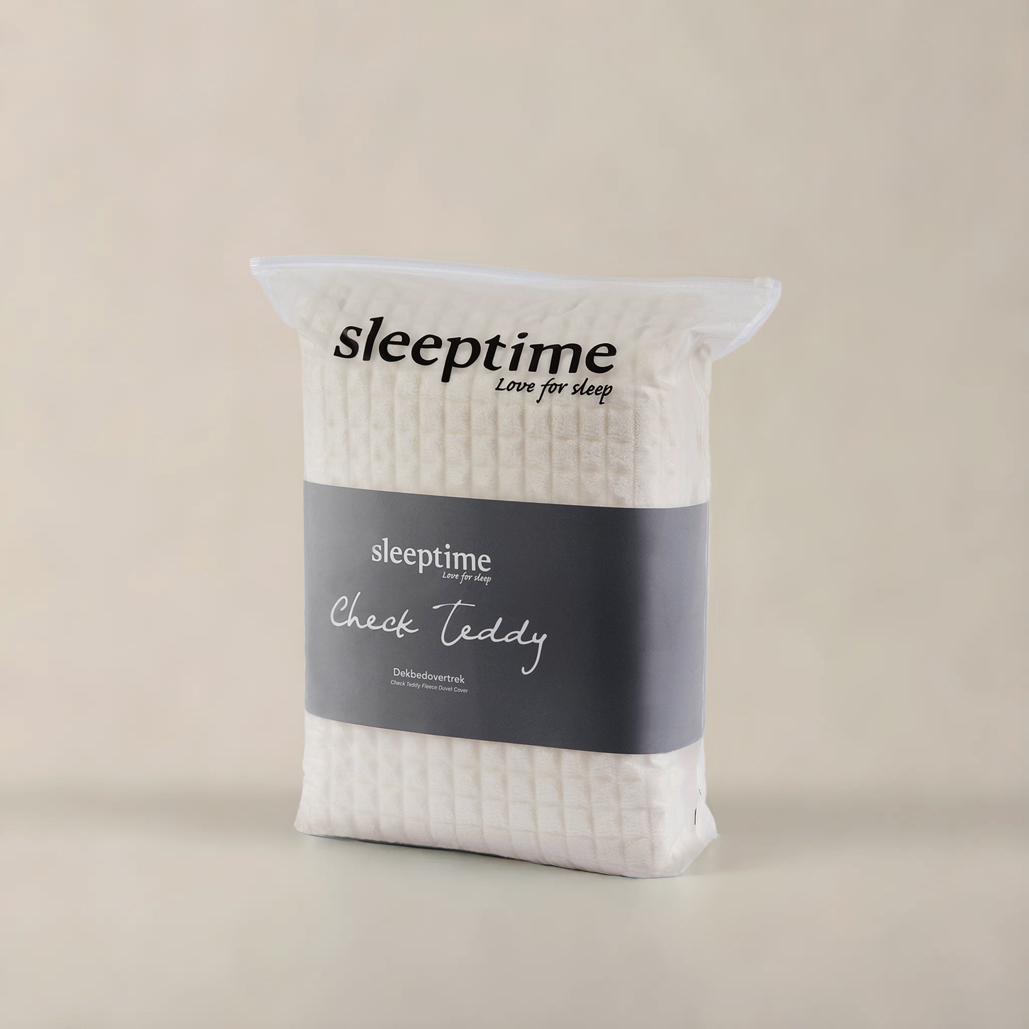 Check teddy Beige Duvet cover