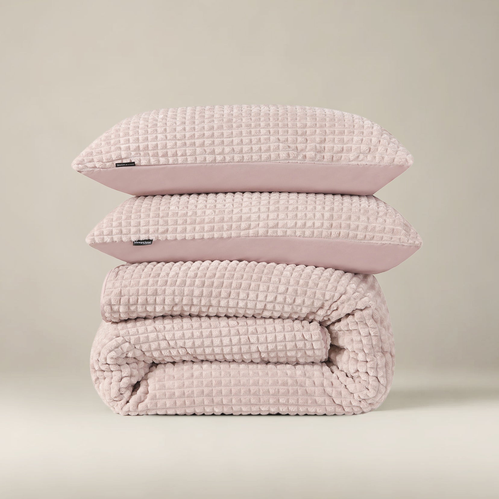 Check teddy pink duvet cover