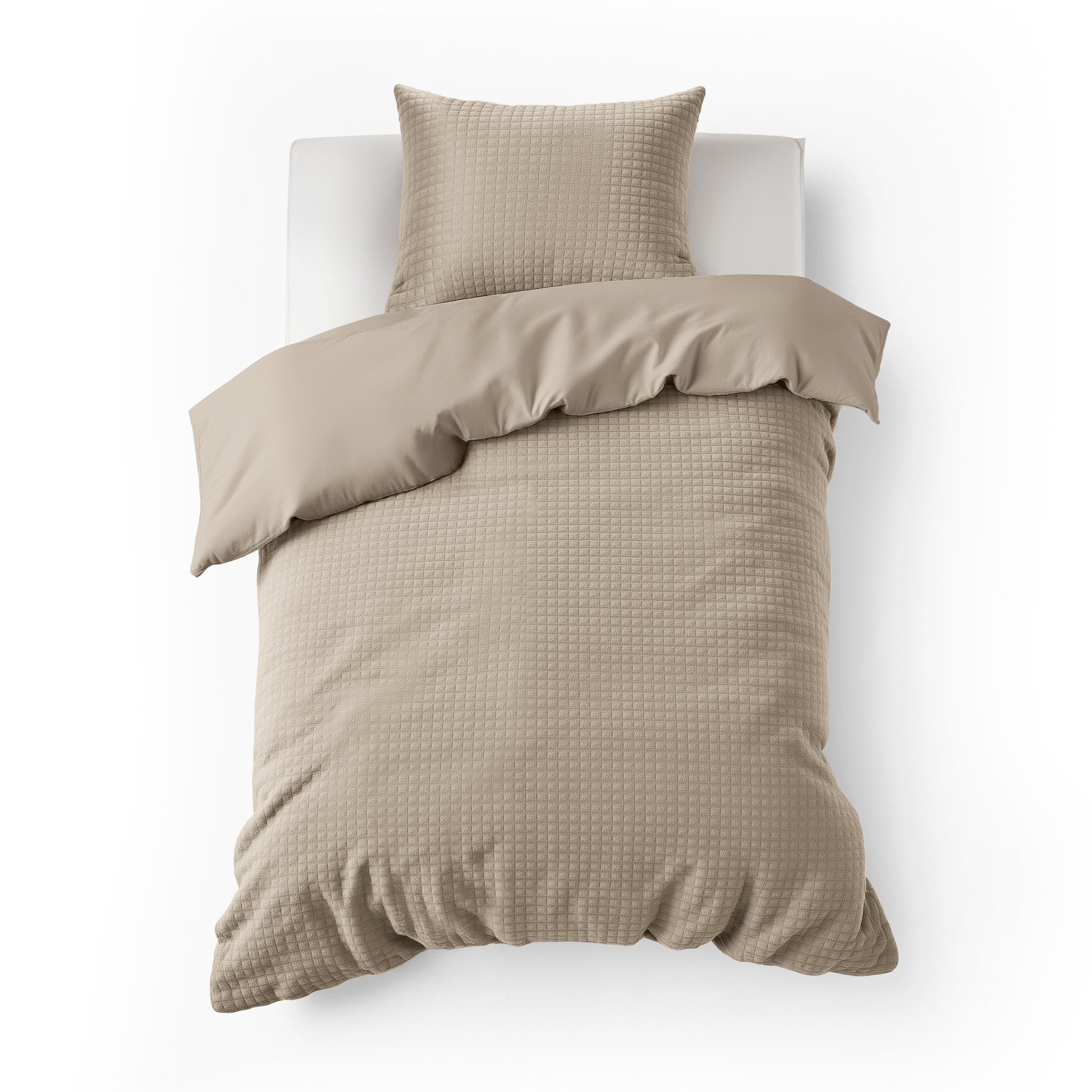 Check teddy Taupe Duvet Cover