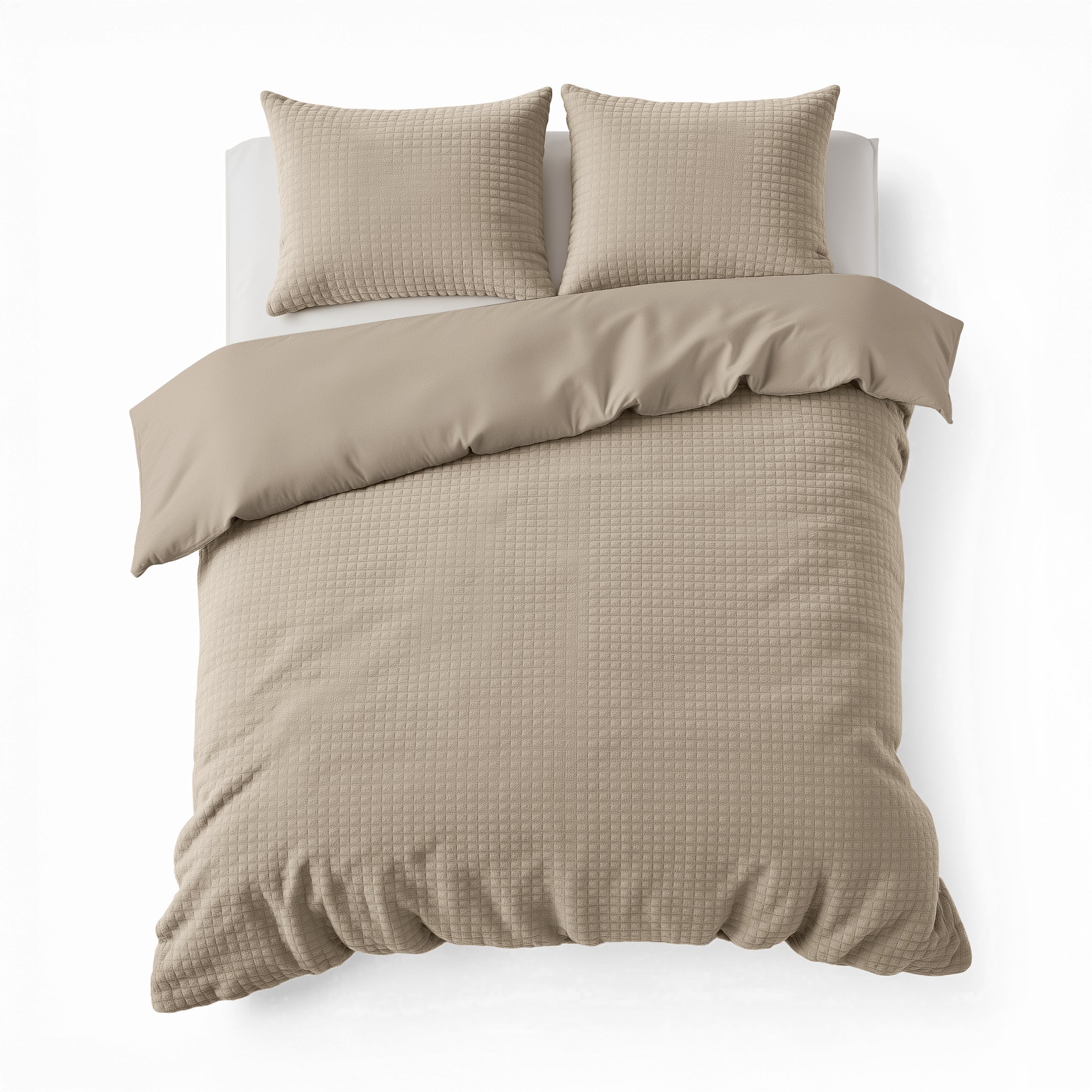 Check teddy Taupe Duvet Cover