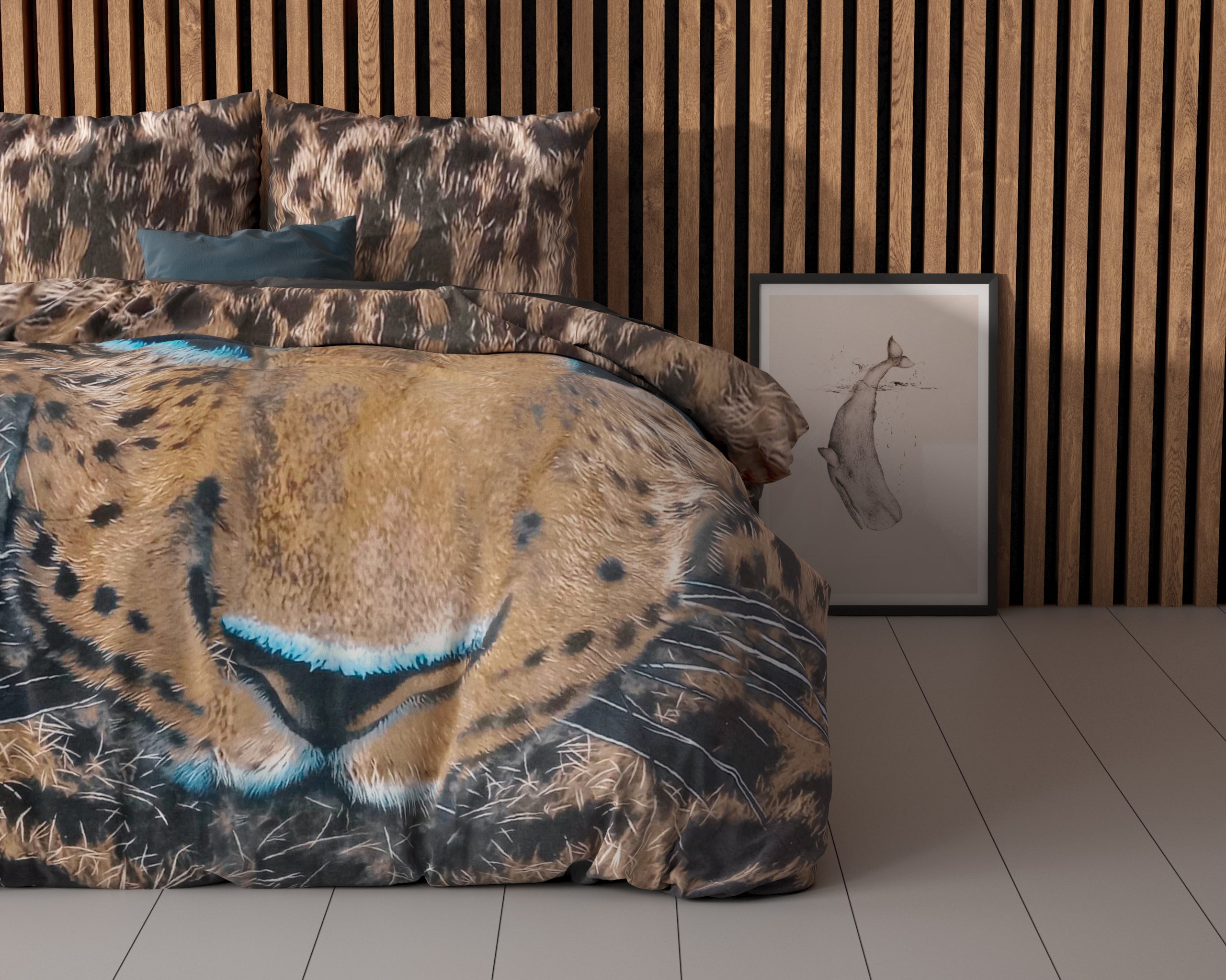 Cheetah Duvet Cover Taupe - Breathable Cotton - Trendy Designs - With Press Studs