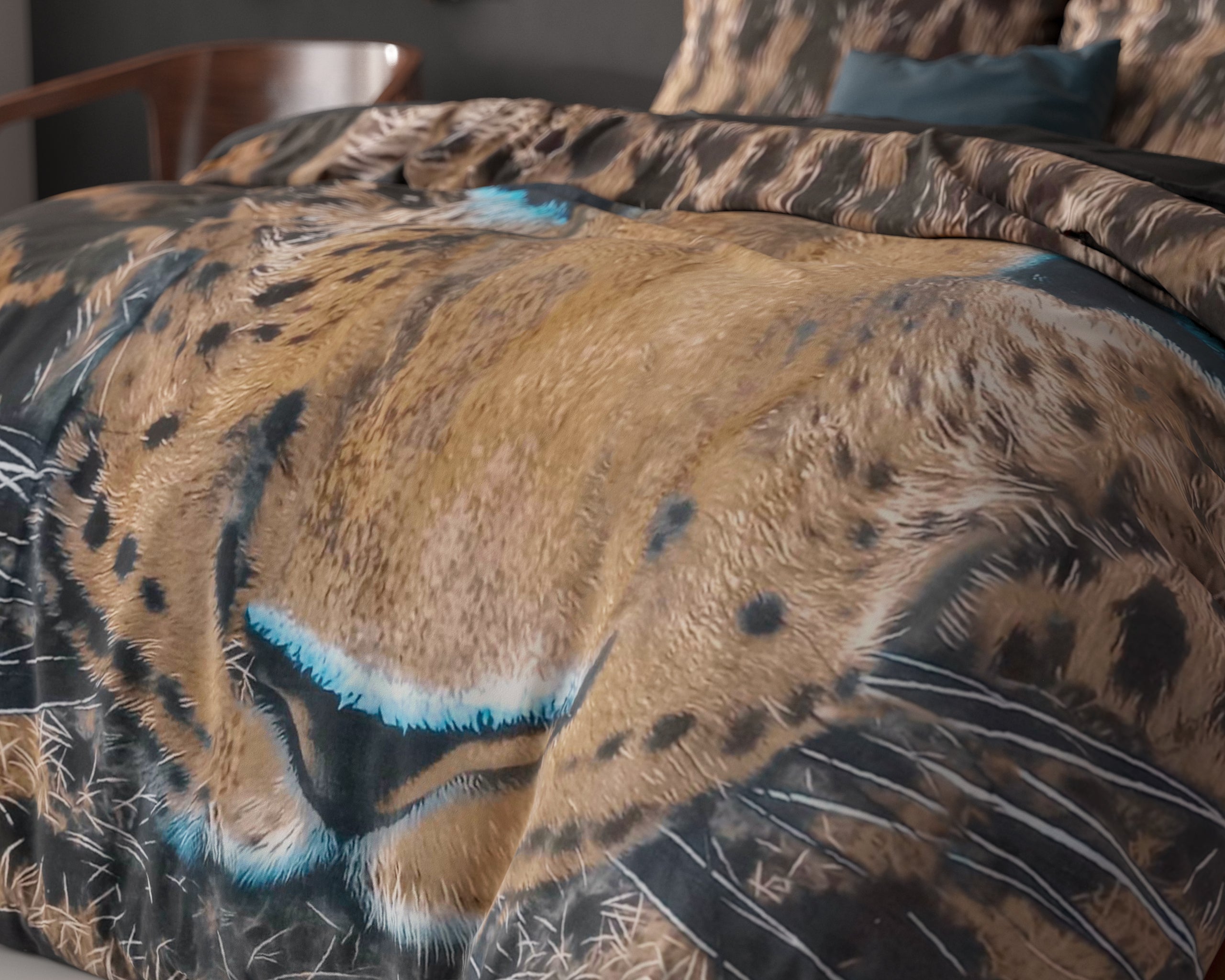 Cheetah Duvet Cover Taupe - Breathable Cotton - Trendy Designs - With Press Studs