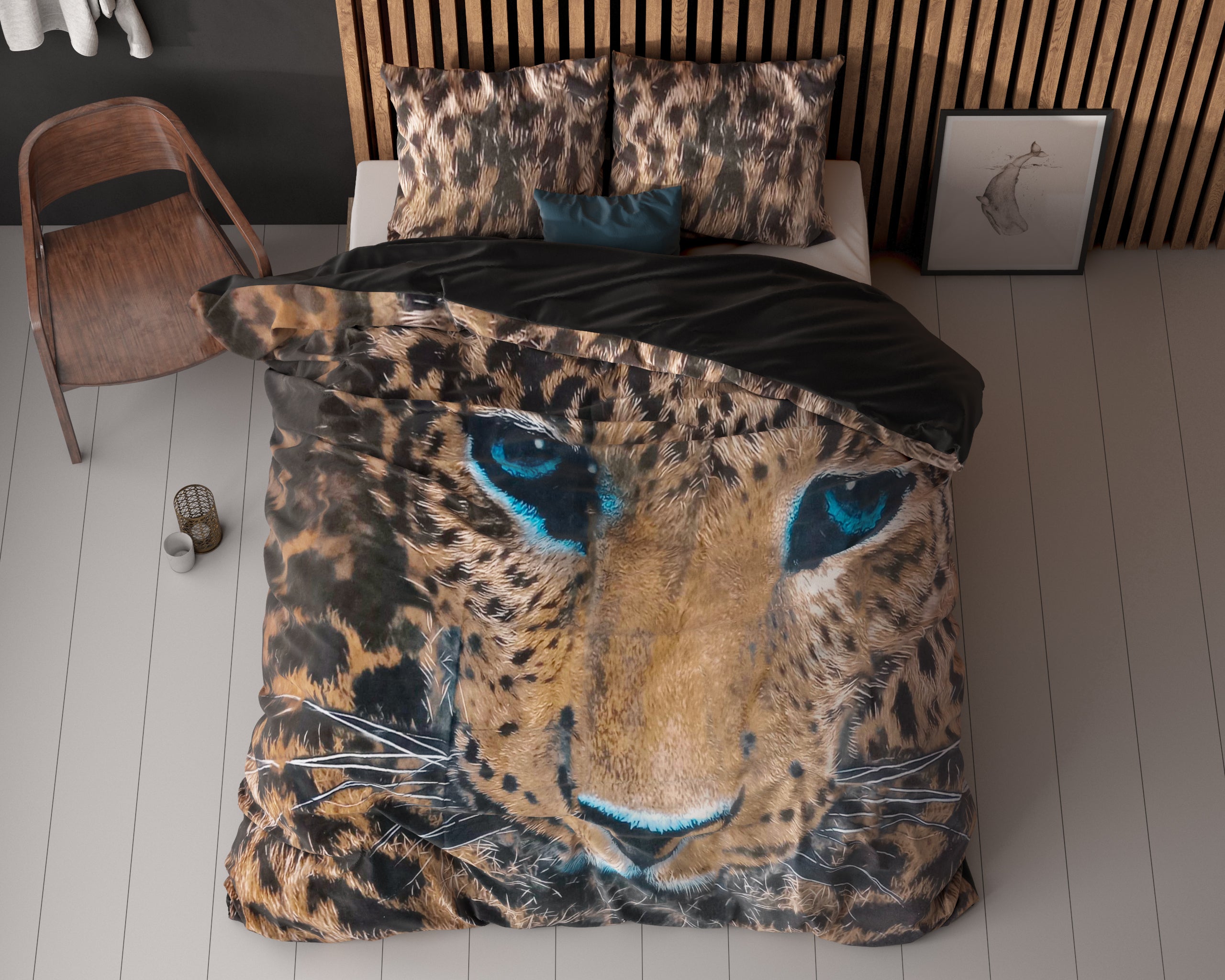 Cheetah Duvet Cover Taupe - Breathable Cotton - Trendy Designs - With Press Studs