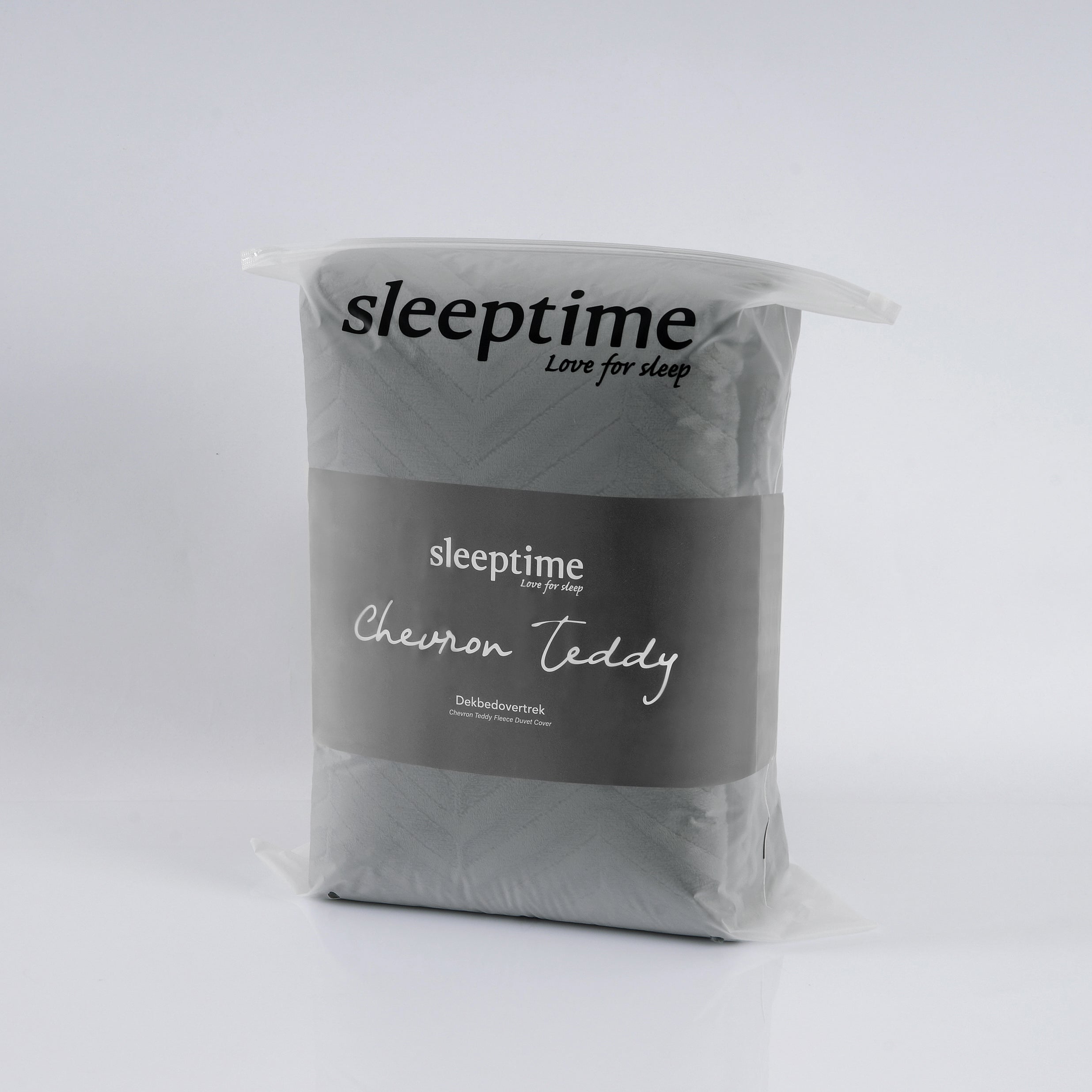 Chevron Teddy Dekbedovertrek Antraciet