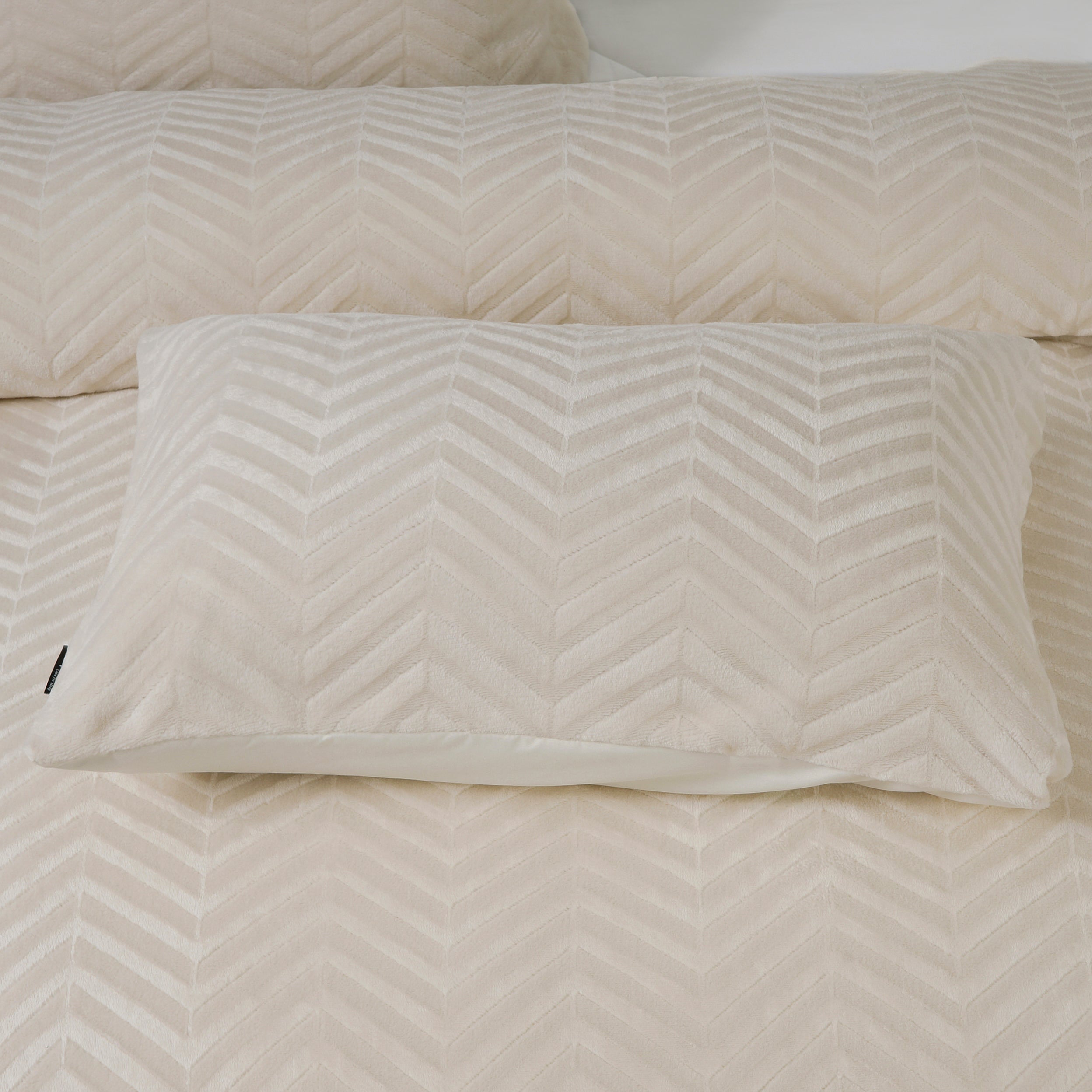 Chevron Teddy Dekbedovertrek Créme