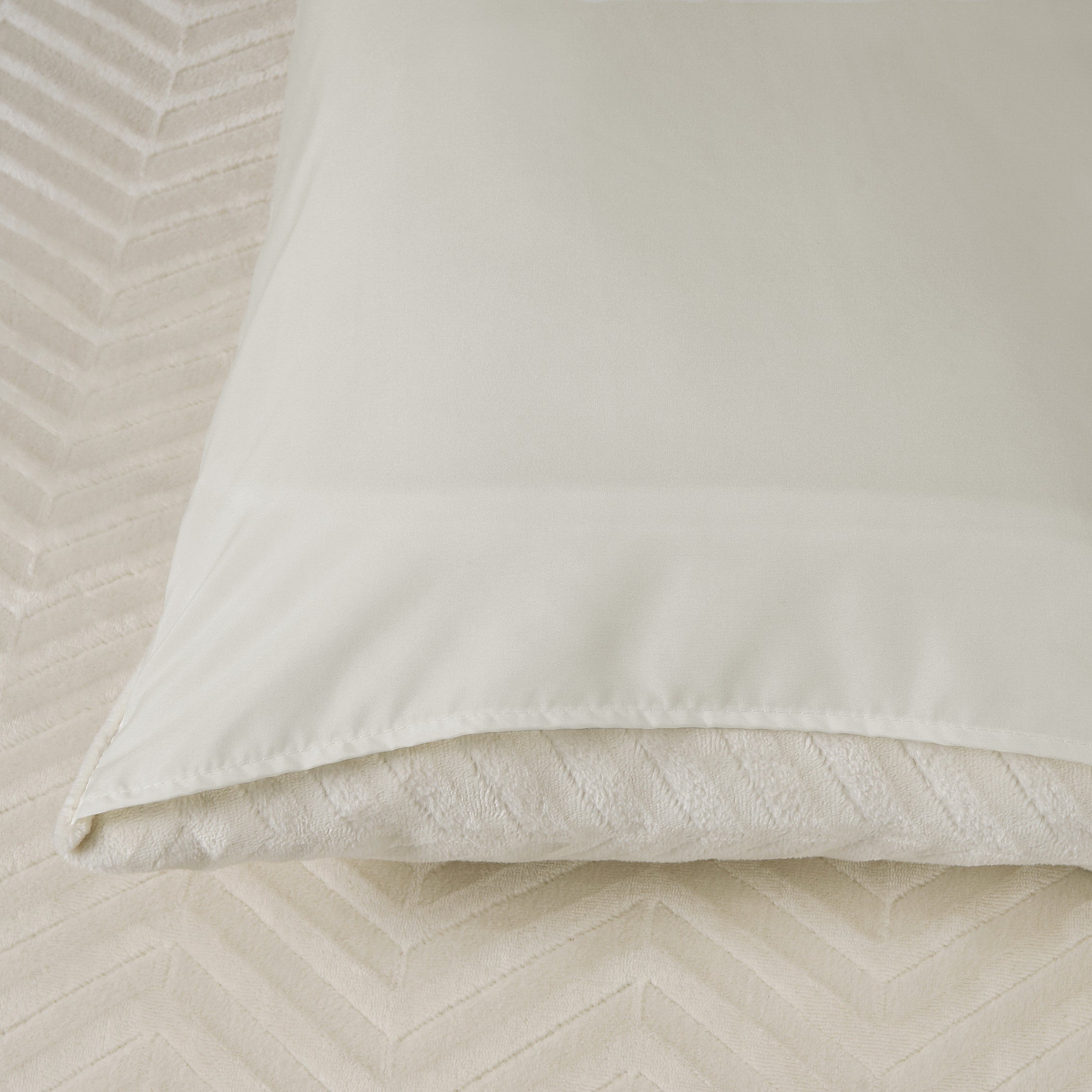 Chevron Teddy Dekbedovertrek Créme