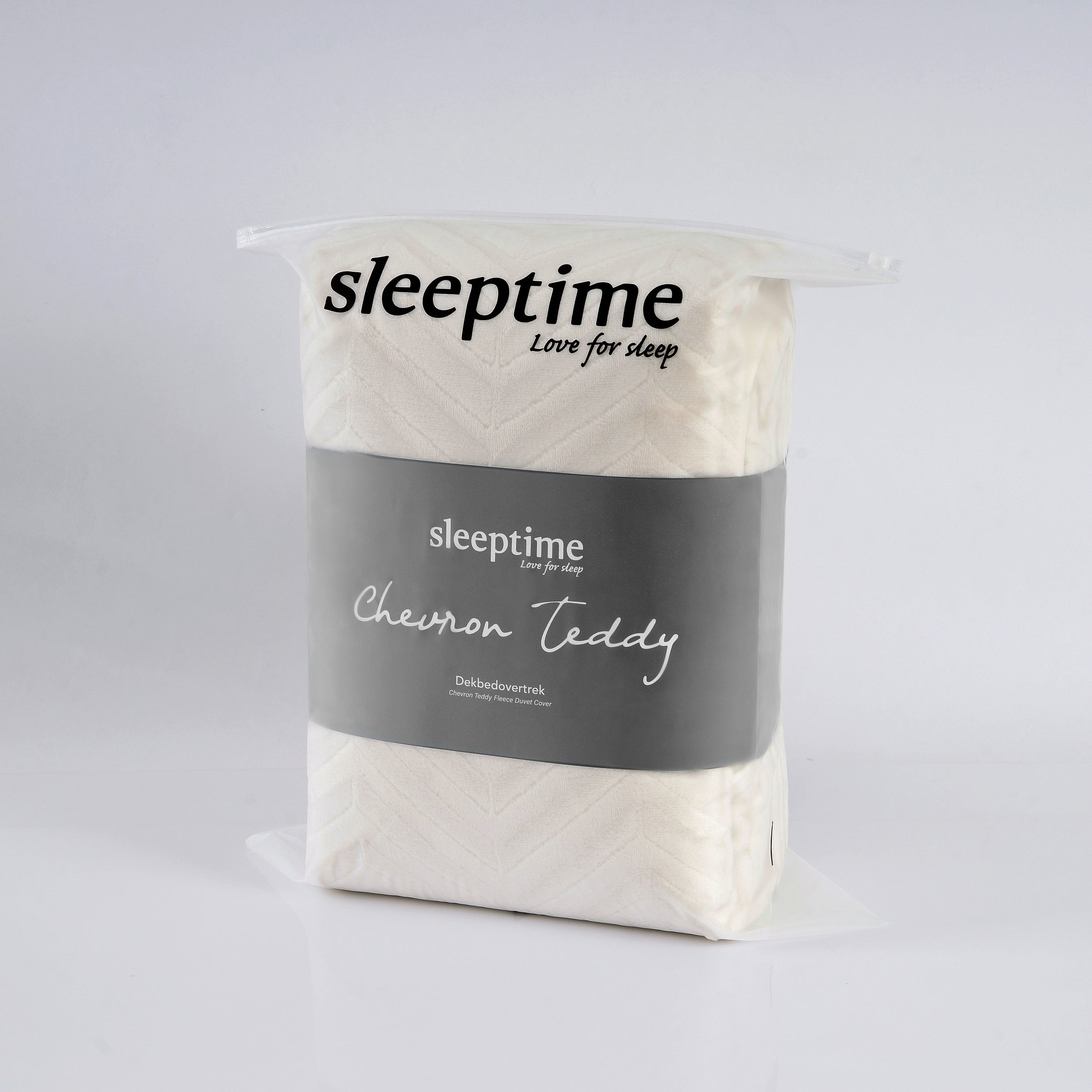 Chevron Teddy Dekbedovertrek Créme