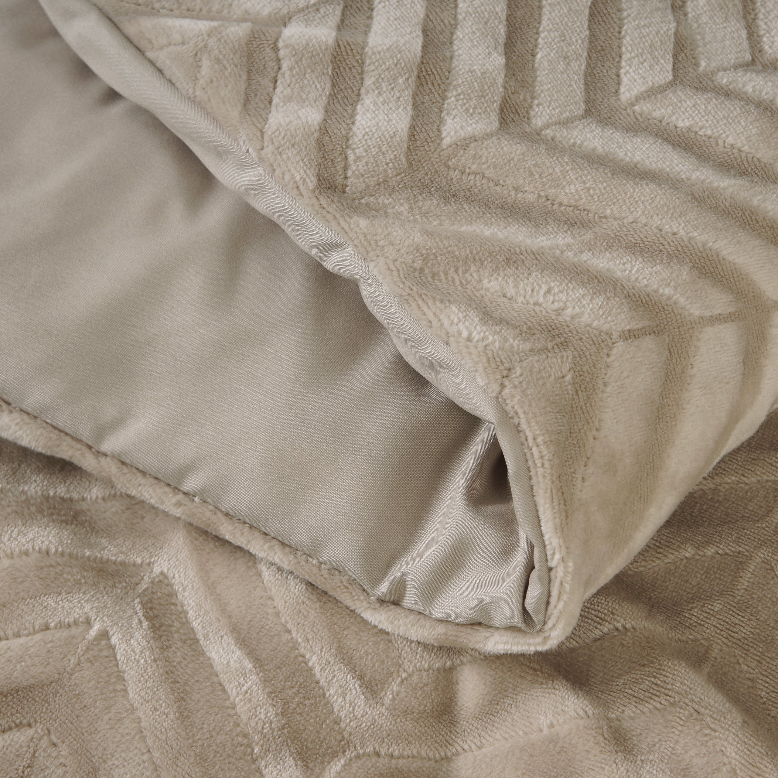 Chevron Teddy Dekbedovertrek Taupe