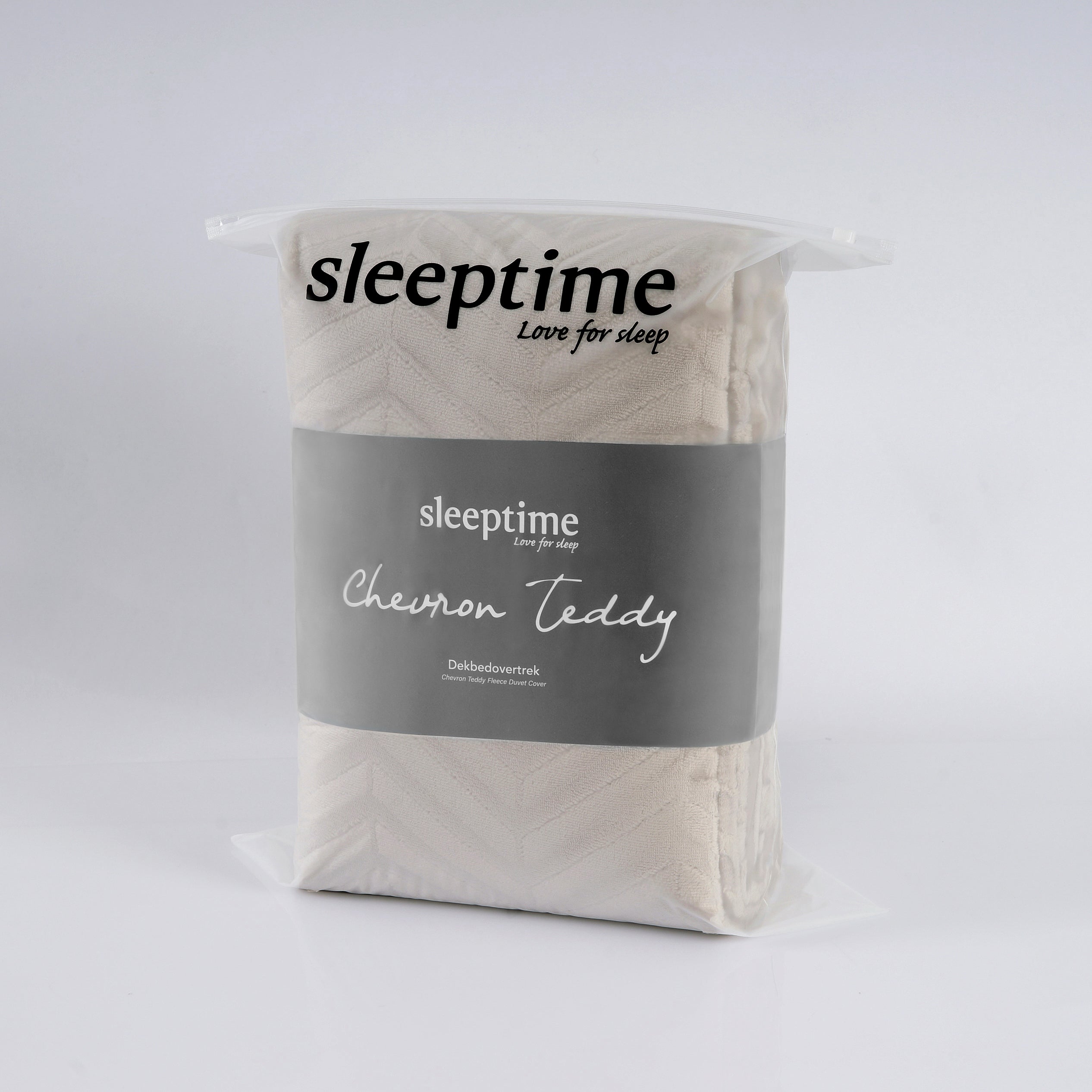 Chevron Teddy Duvet Cover Taupe - Trendy design - Soft and warm - Luxurious appearance