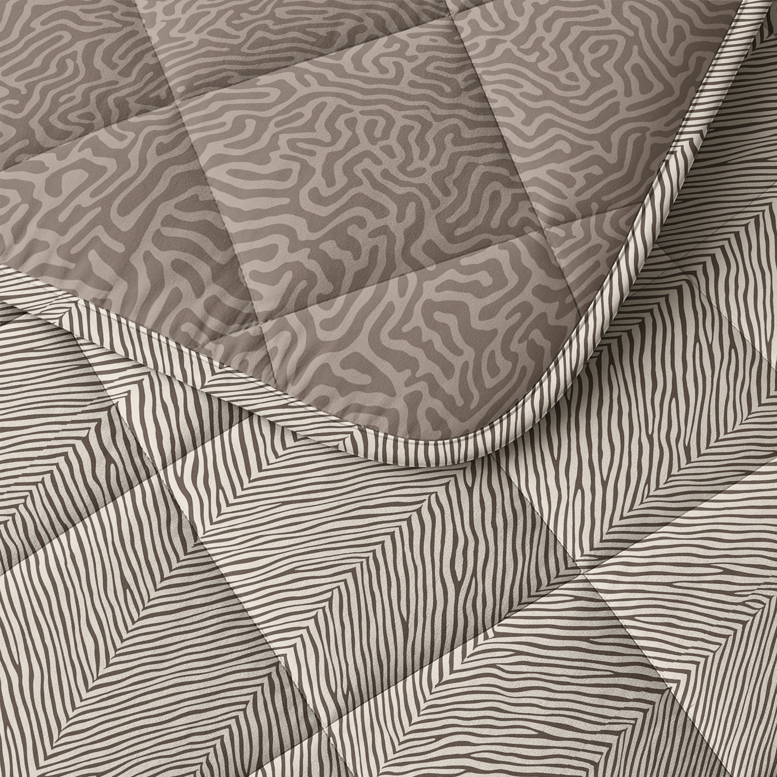 All-in One Lazy Dekbed Solitude Taupe - Dekbed met kussenslopen