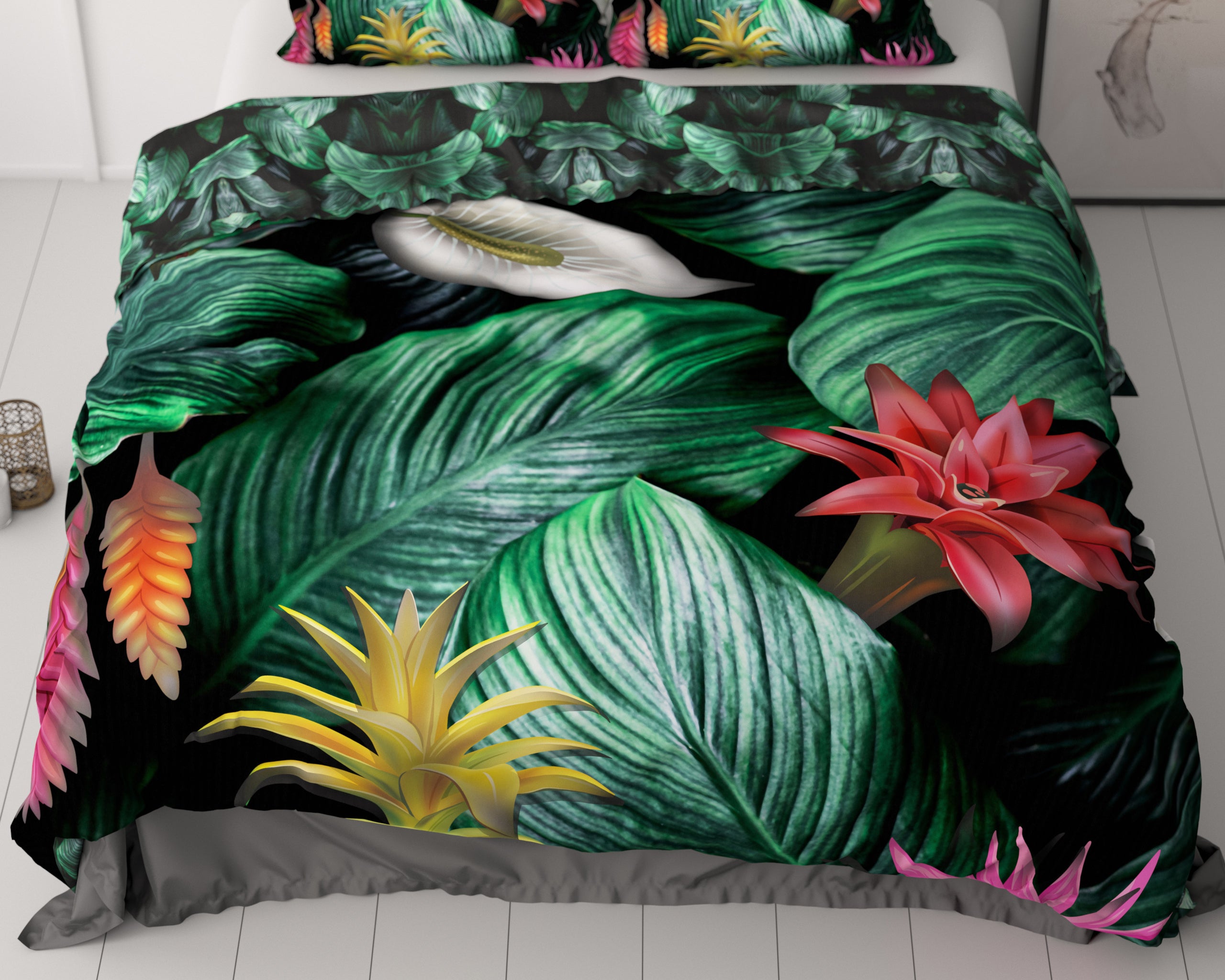 Cintia Green Duvet Cover - Luxury Satin - High Quality - Trendy Prints