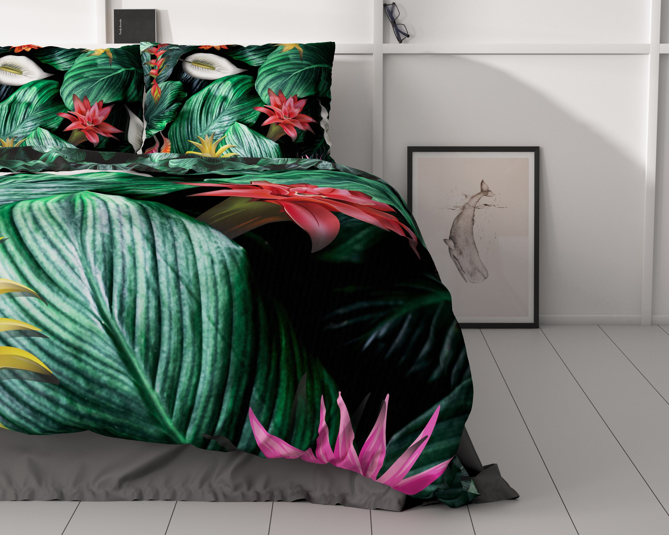 Cintia Green Duvet Cover - Luxury Satin - High Quality - Trendy Prints