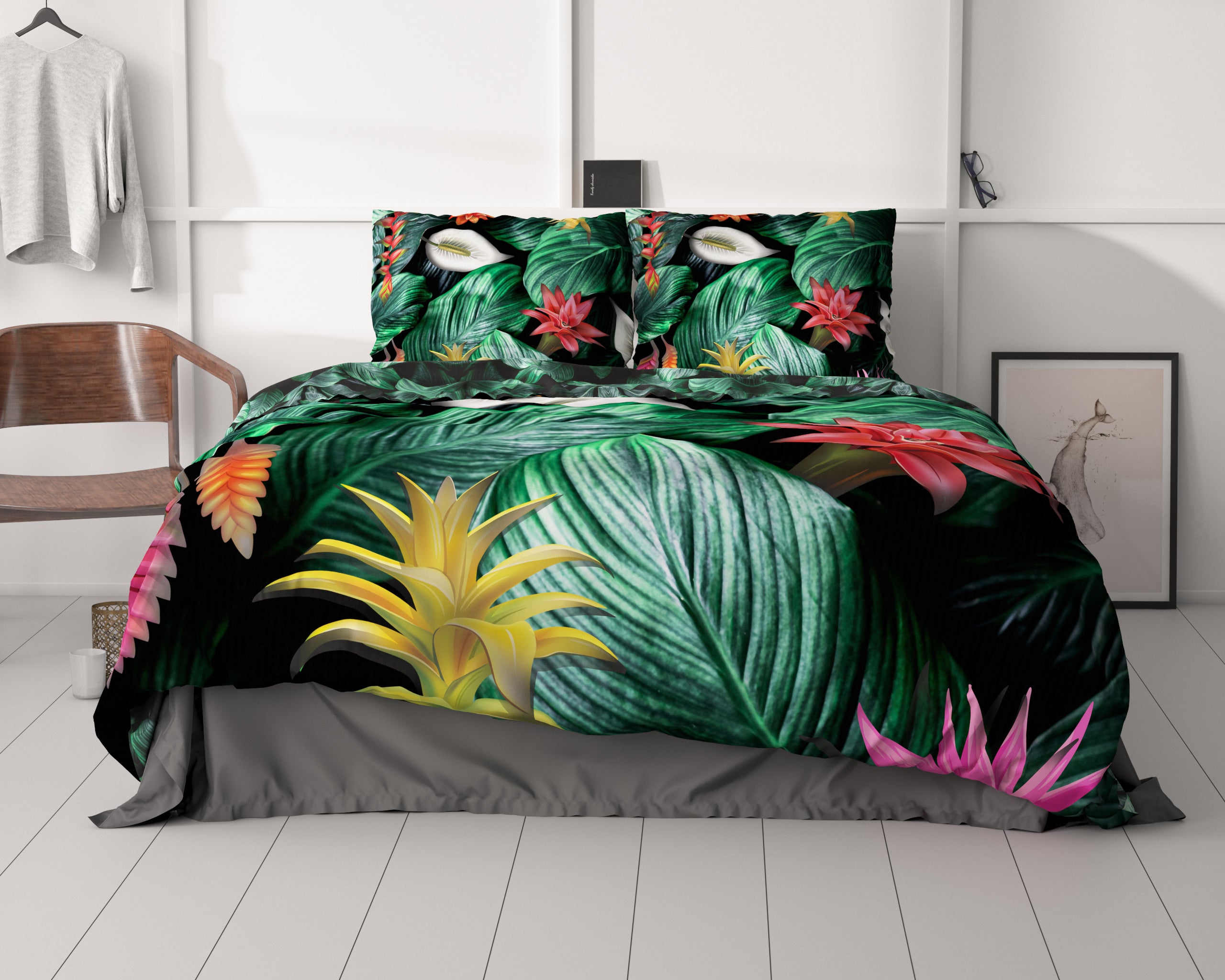Cintia Green Duvet Cover - Luxury Satin - High Quality - Trendy Prints