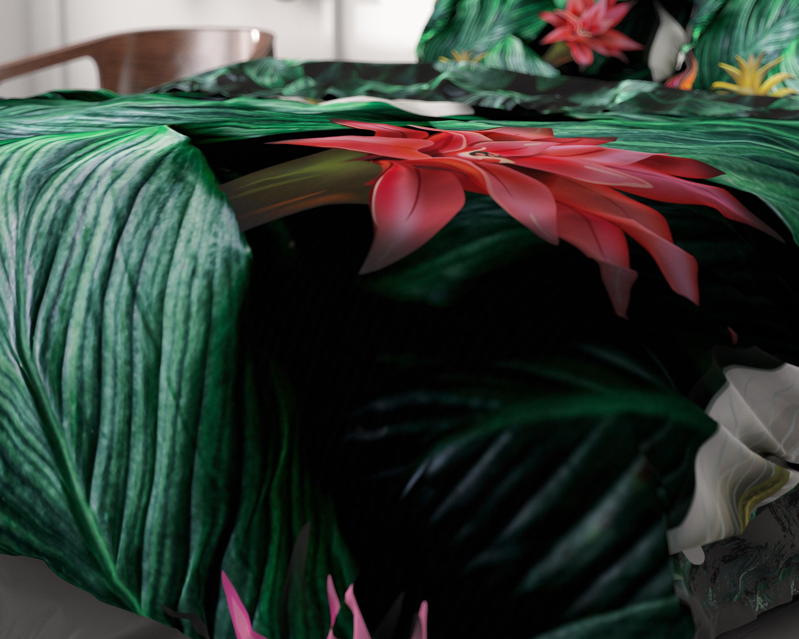 Cintia Green Duvet Cover - Luxury Satin - High Quality - Trendy Prints