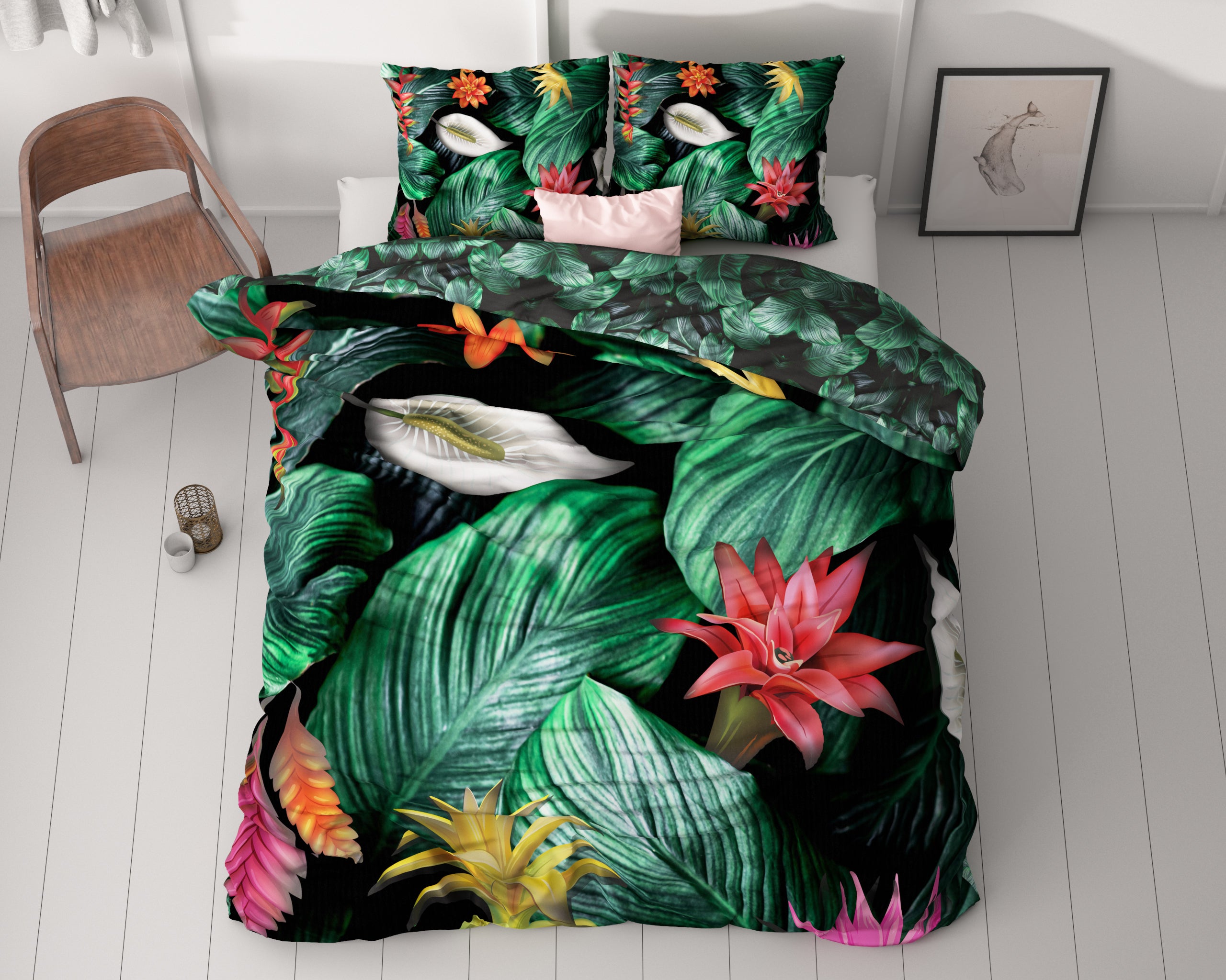 Cintia Green Duvet Cover - Luxury Satin - High Quality - Trendy Prints
