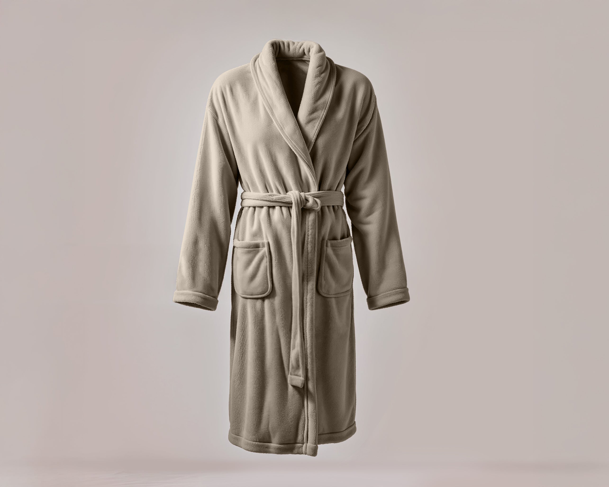 Coral Fleece Bathrobe Taupe - Perfect fit - Absorbs moisture - Available in different sizes