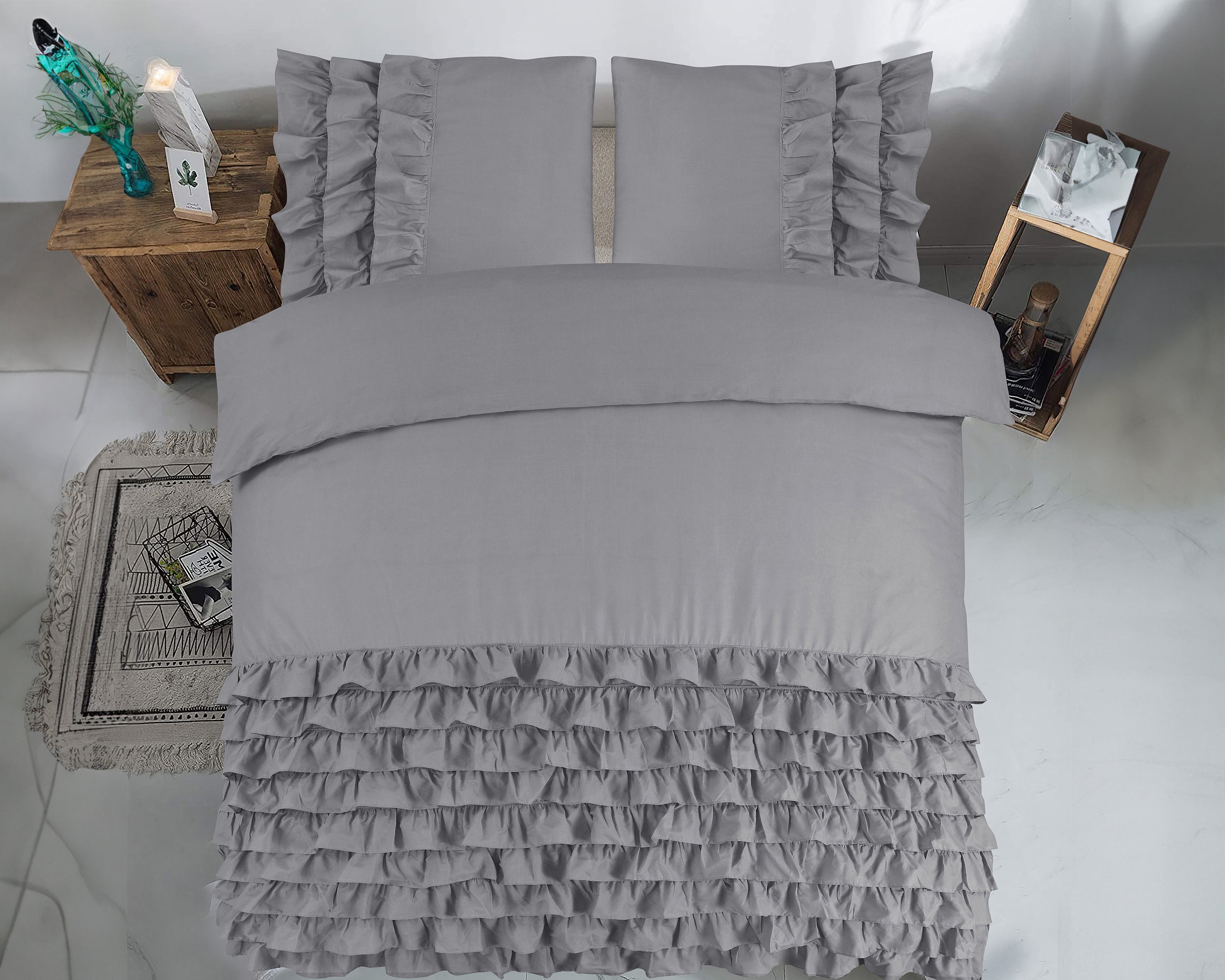 Cyprus Dekbedovertrek Grijs - Luxe Design - Super zacht geweven - Luxe verpakt