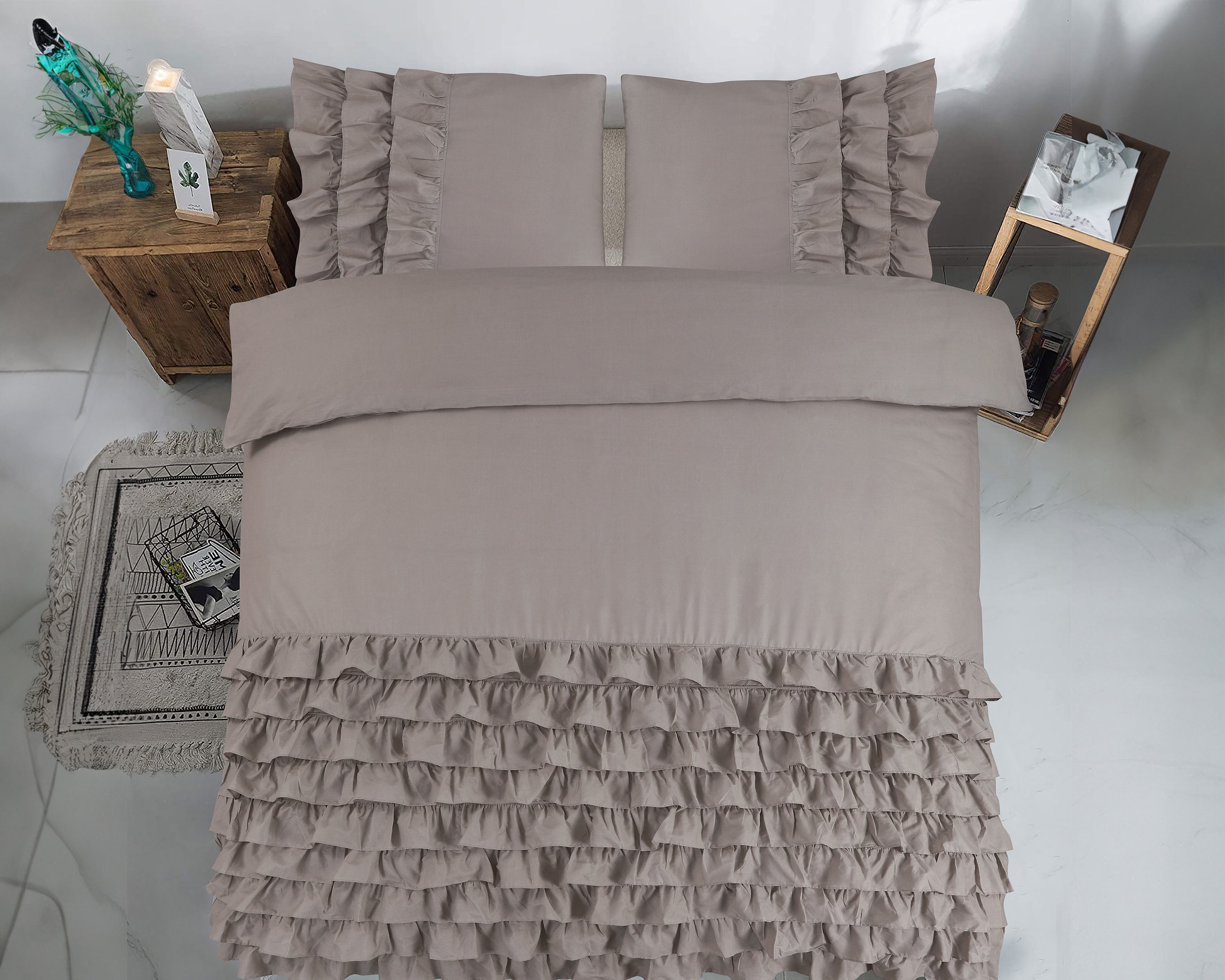 Cyprus Dekbedovertrek Taupe - Luxe Design - Super zacht geweven - Luxe verpakt