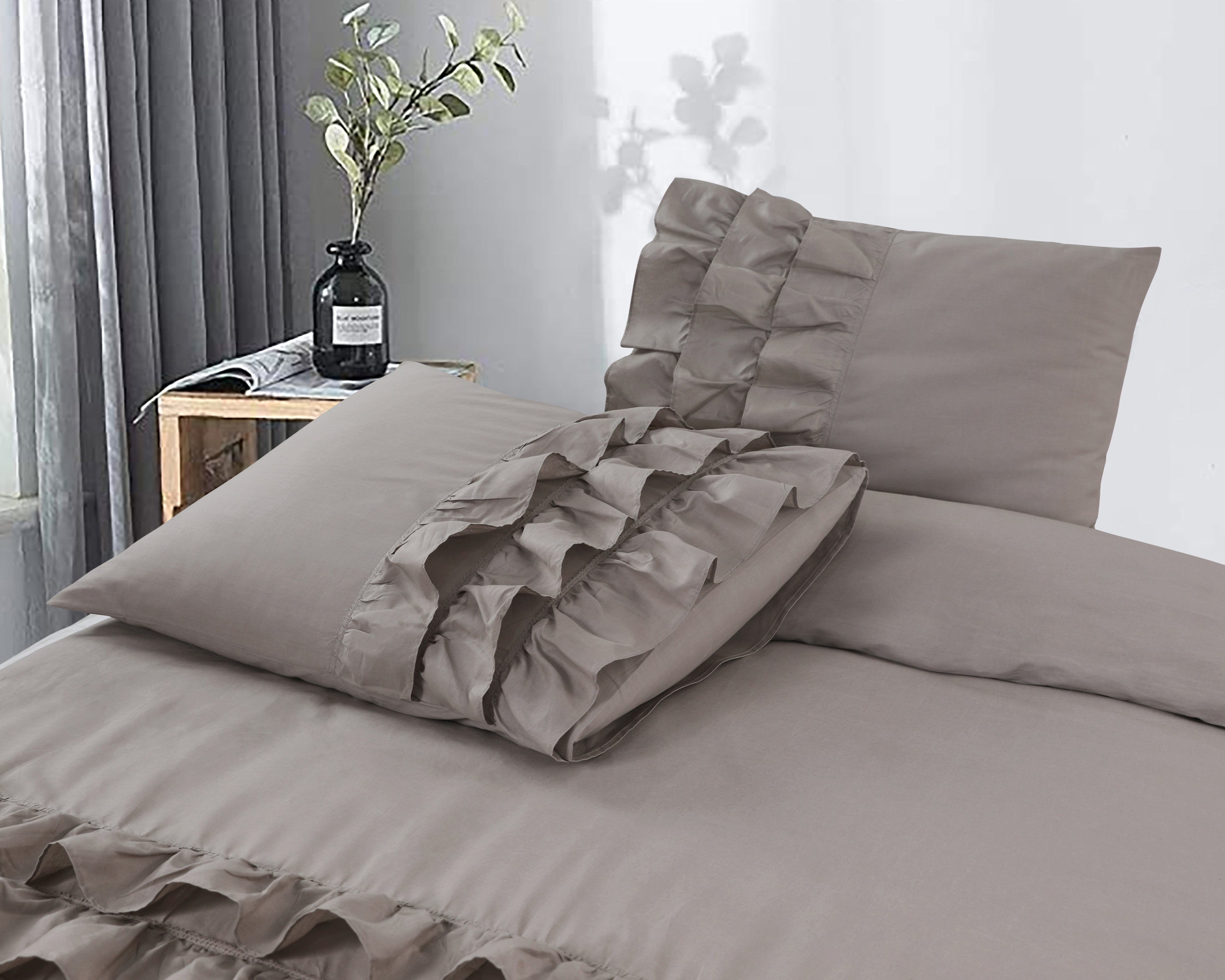 Cyprus Dekbedovertrek Taupe - Luxe Design - Super zacht geweven - Luxe verpakt