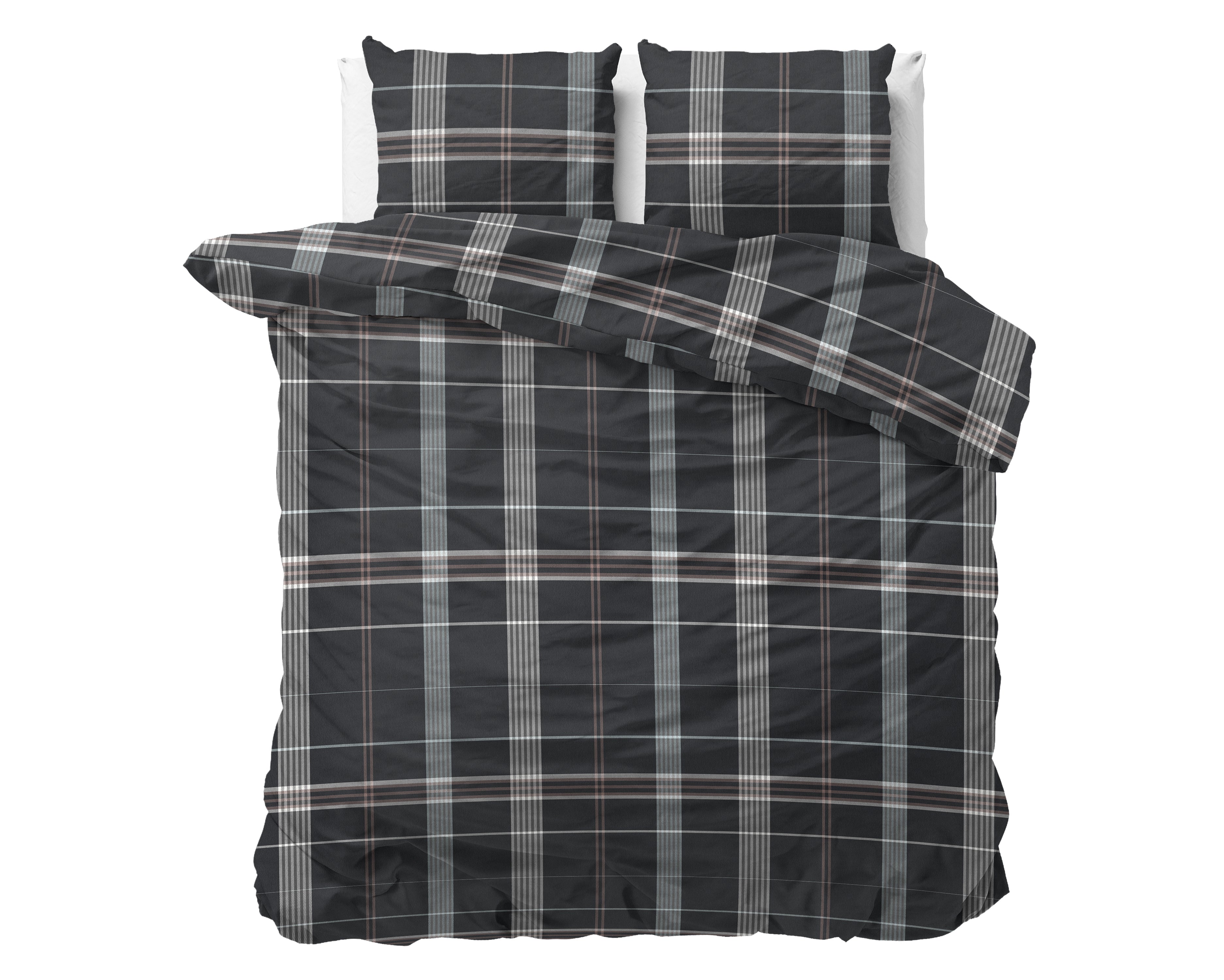 DH Flanel Bruce Taupe Dekbedovertrek - Dik flanel - Heerlijk warm - Zware kwaliteit