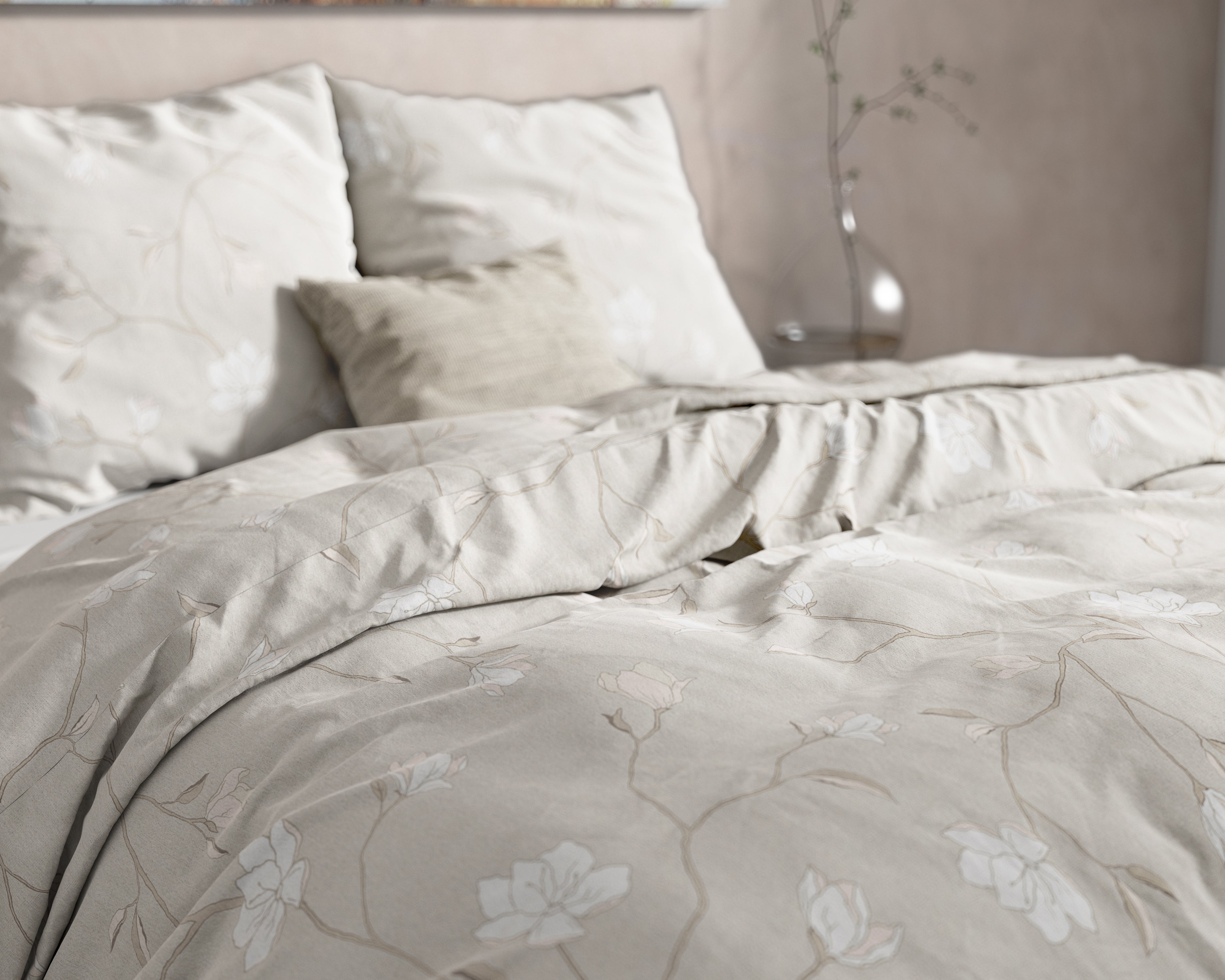 DH Flanel Caitlyn Sand Dekbedovertrek - Dik flanel - Heerlijk warm - Zware kwaliteit