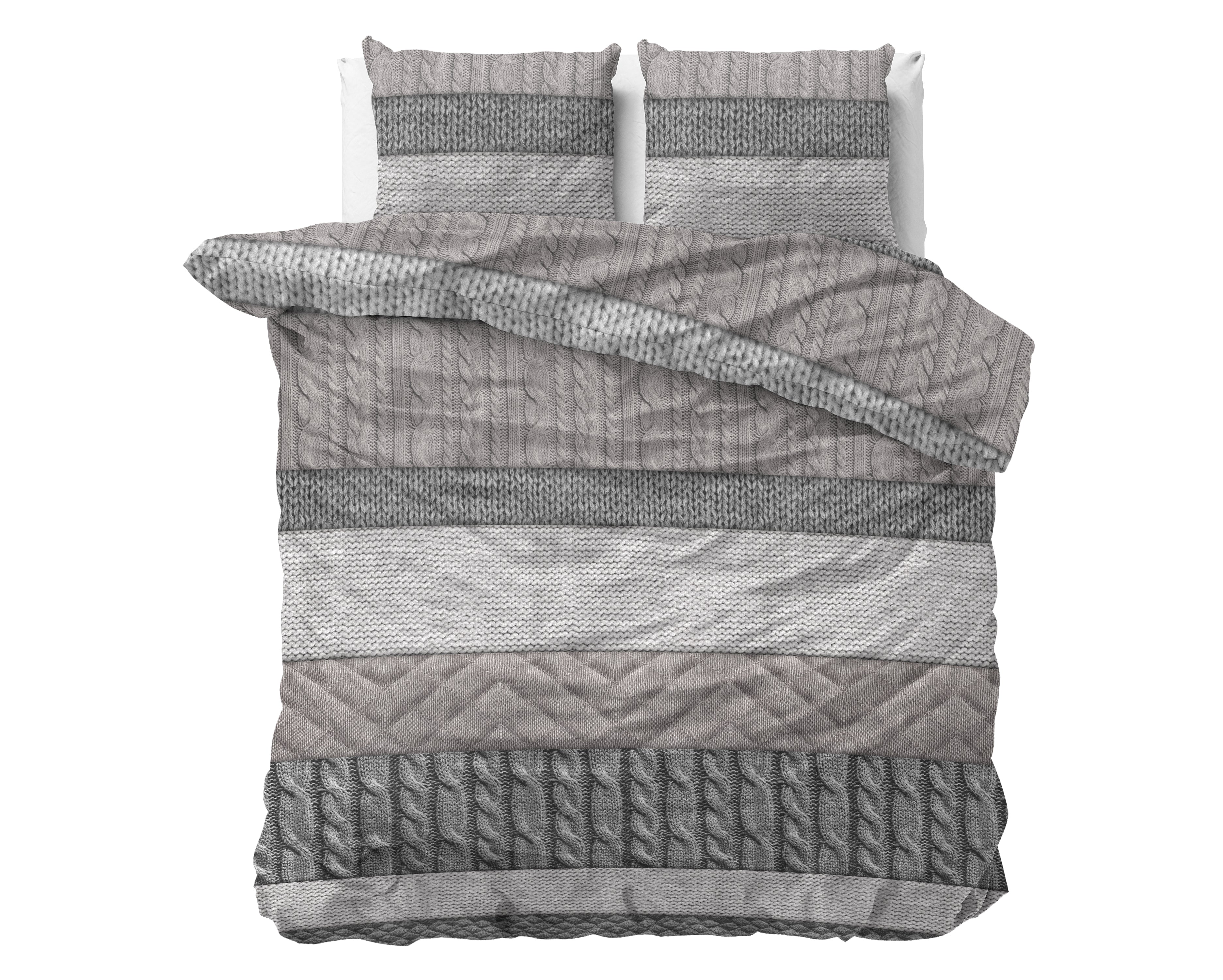 DH Flanel Elin Taupe Dekbedovertrek - Dik flanel - Heerlijk warm - Zware kwaliteit