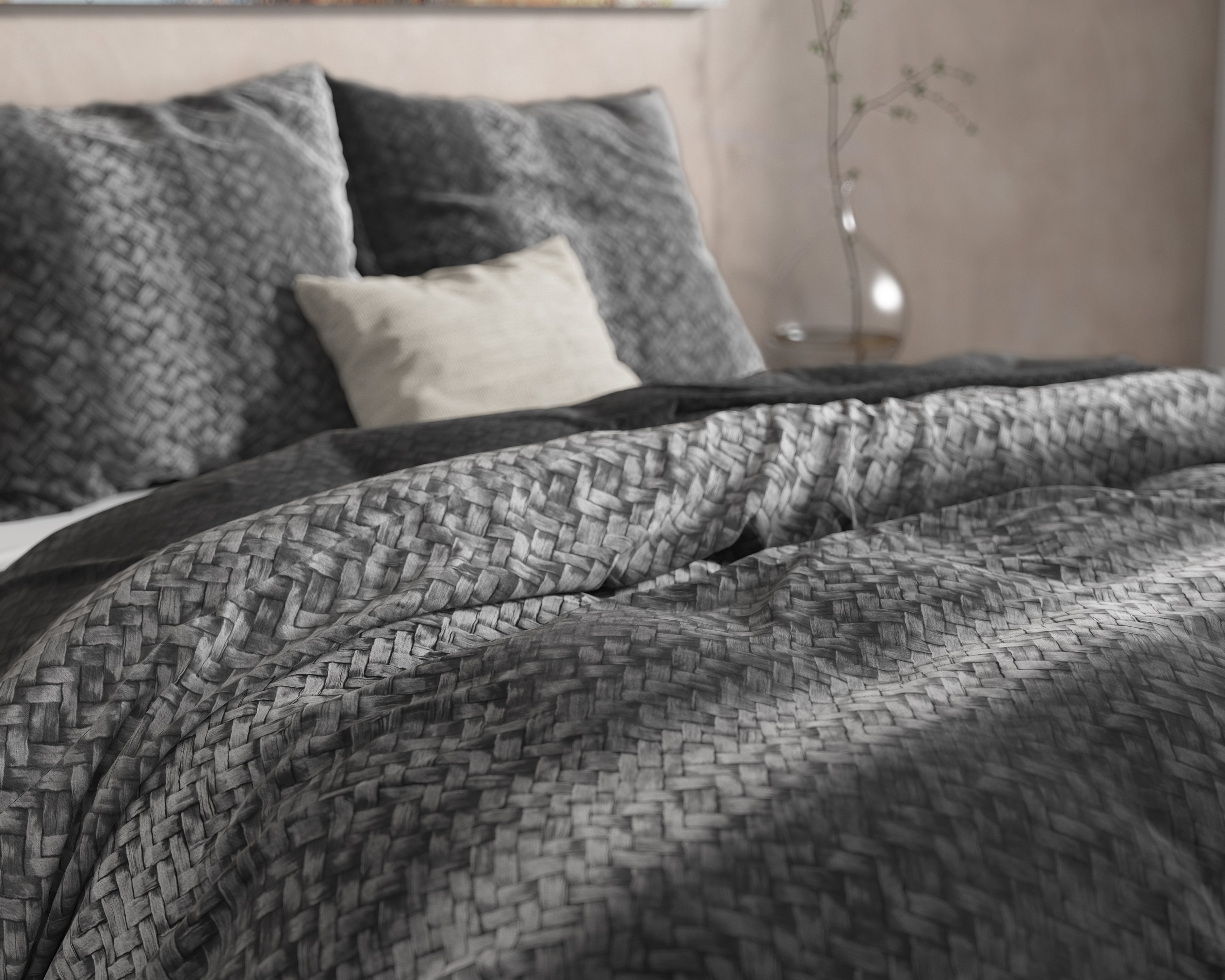 DH Flanel Gradient Knits Anthracite Duvet Cover - Thick flannel - Wonderfully warm - Heavy quality