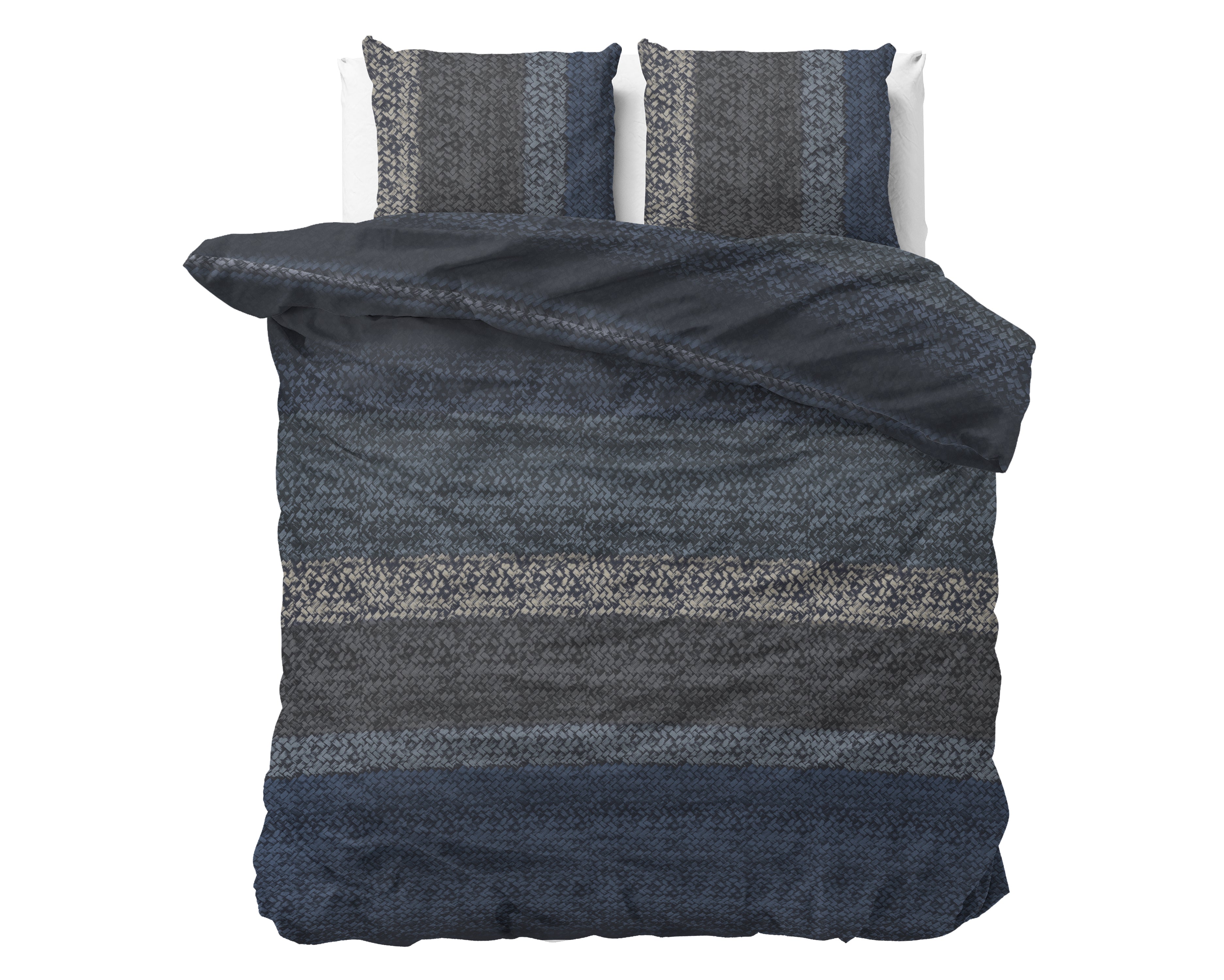 DH Flanel Gradient Knits Blue Duvet Cover - Thick flannel - Wonderfully warm - Heavy quality