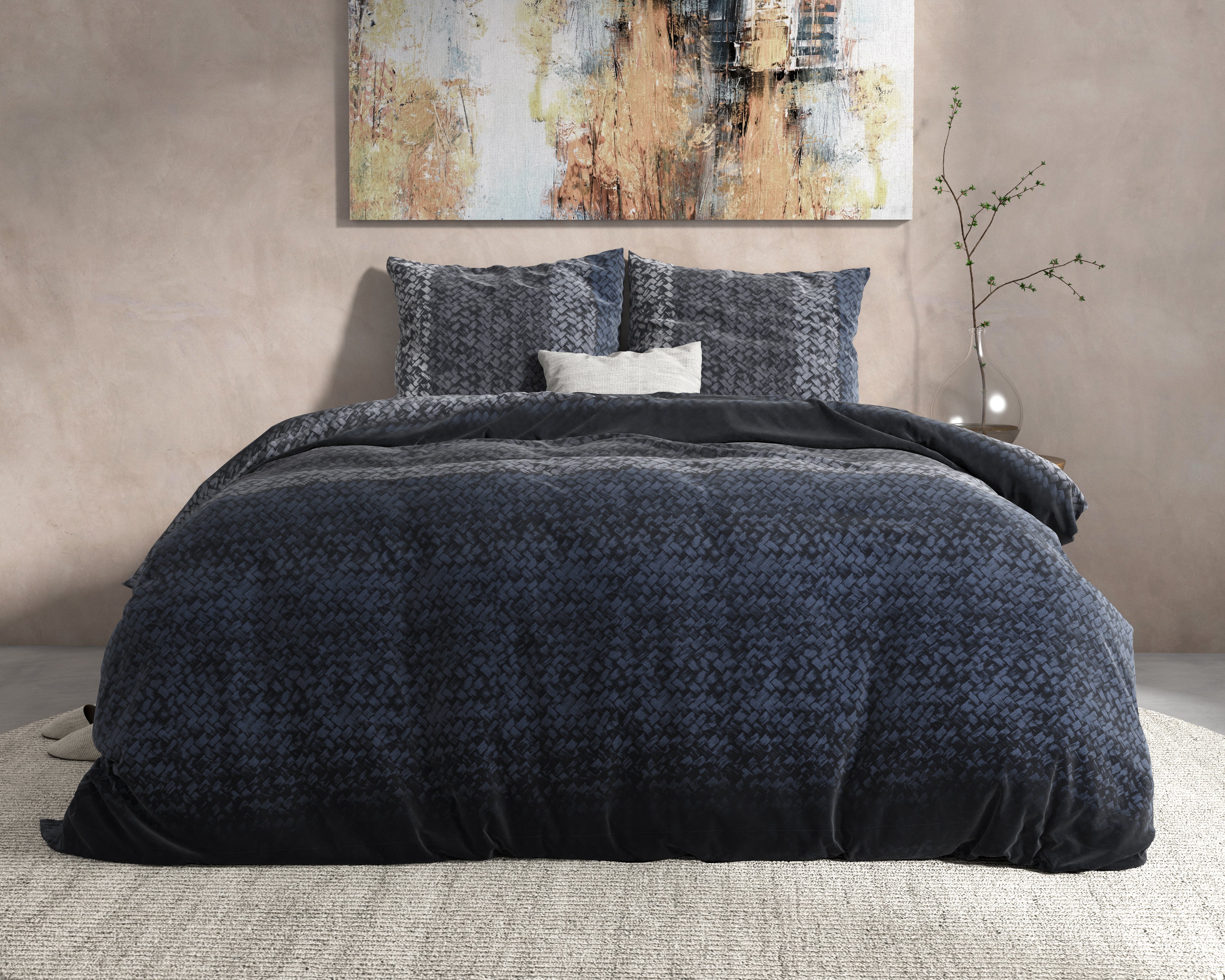 DH Flanel Gradient Knits Blue Duvet Cover - Thick flannel - Wonderfully warm - Heavy quality