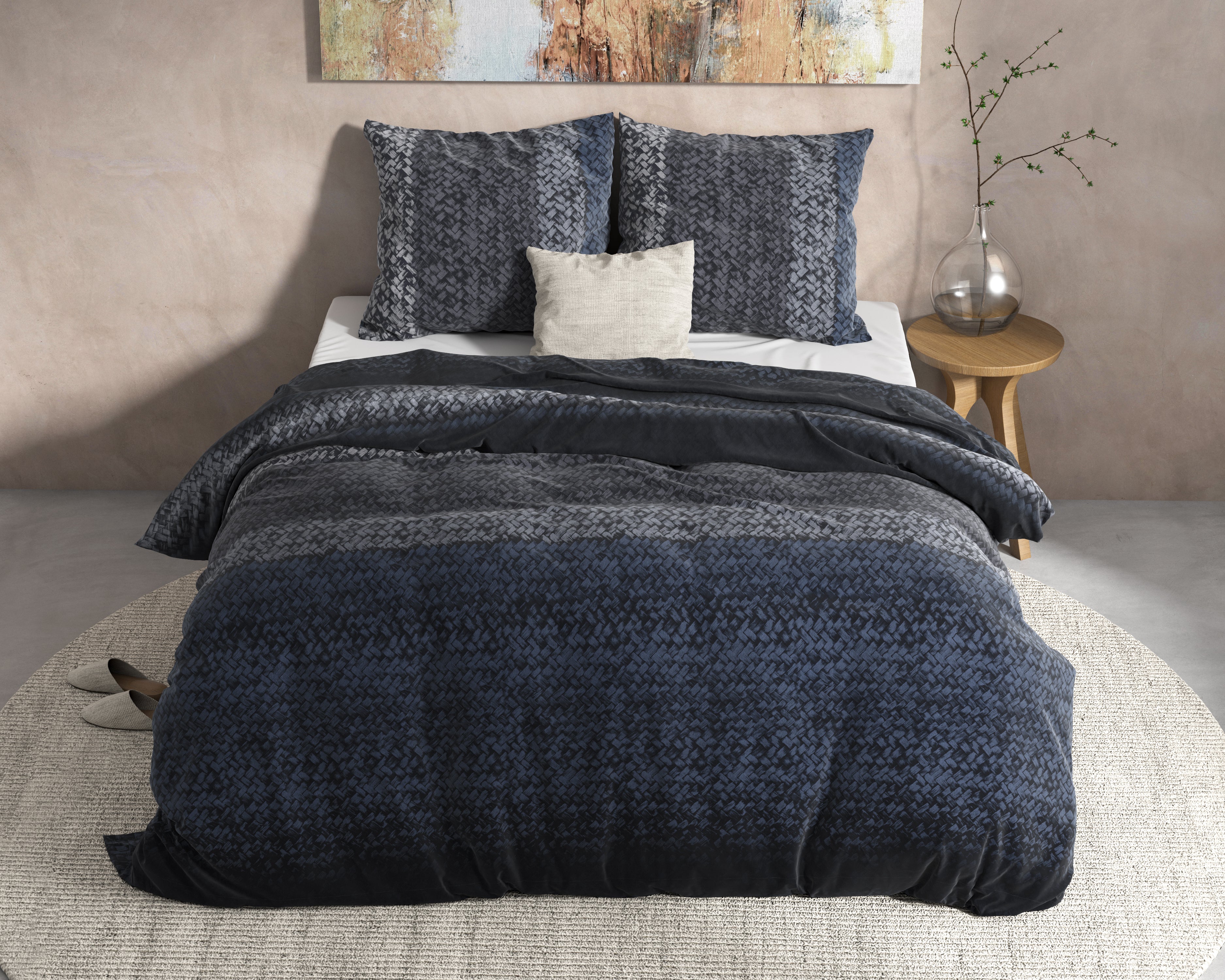 DH Flanel Gradient Knits Blue Duvet Cover - Thick flannel - Wonderfully warm - Heavy quality