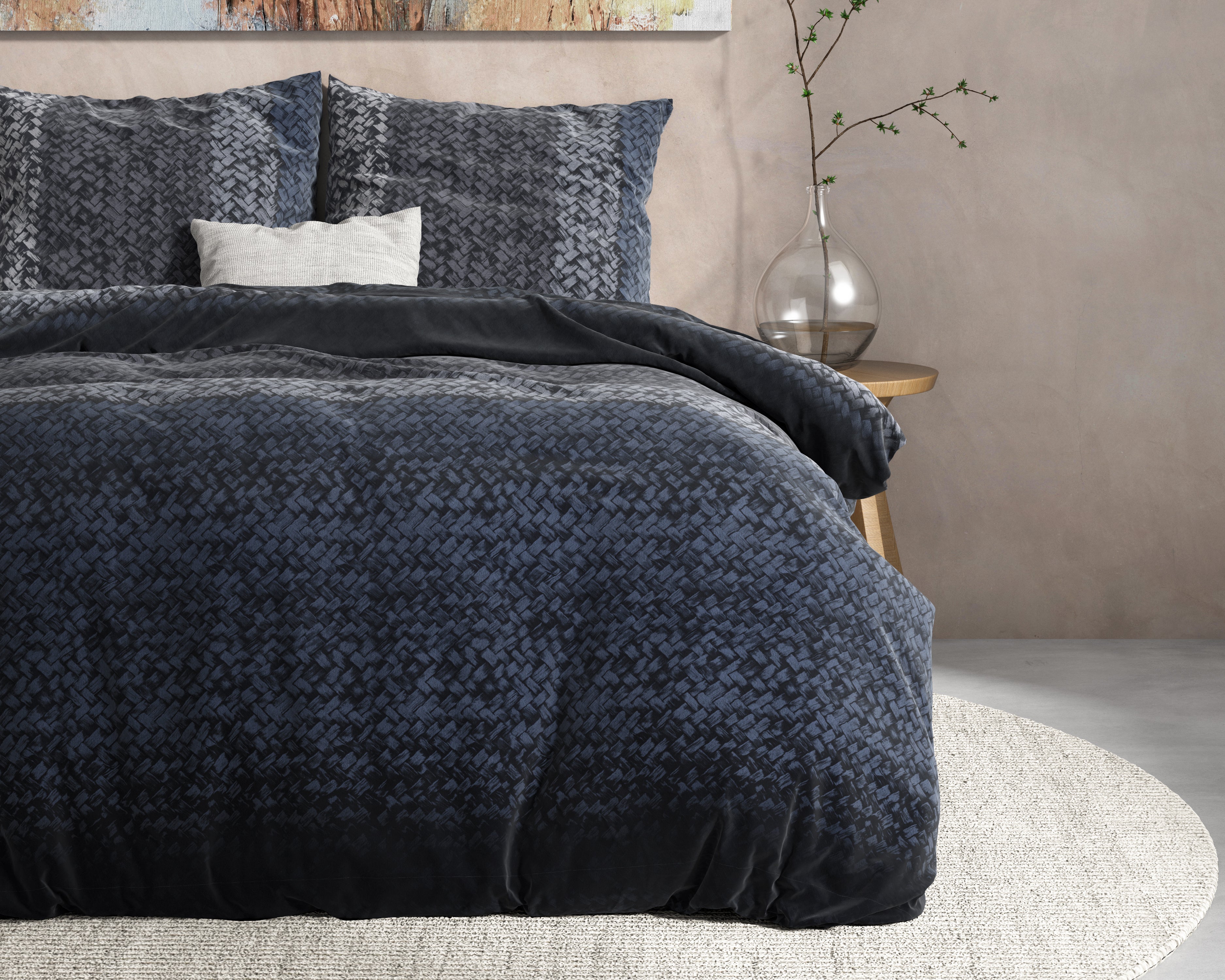 DH Flanel Gradient Knits Blue Duvet Cover - Thick flannel - Wonderfully warm - Heavy quality