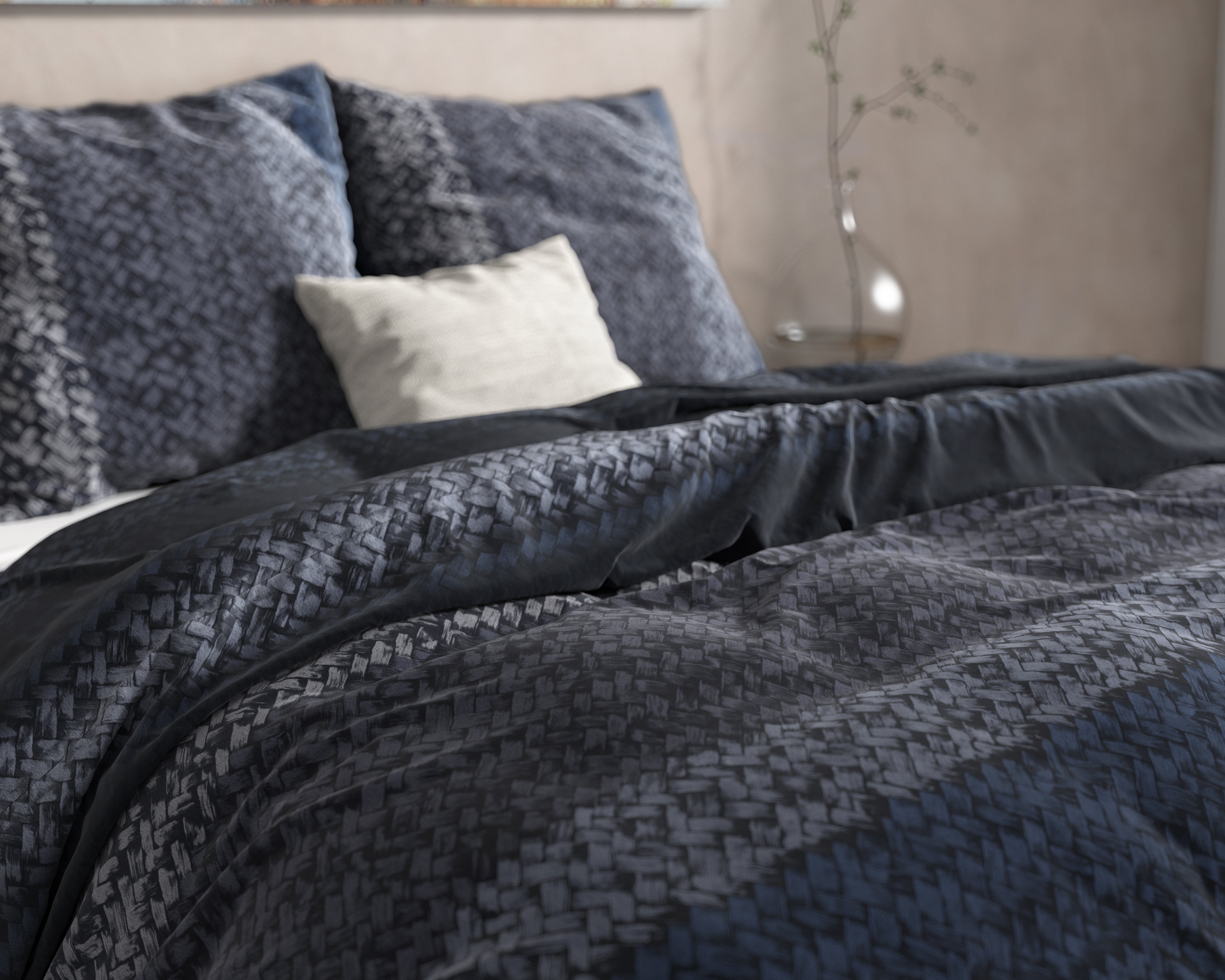 DH Flanel Gradient Knits Blue Duvet Cover - Thick flannel - Wonderfully warm - Heavy quality