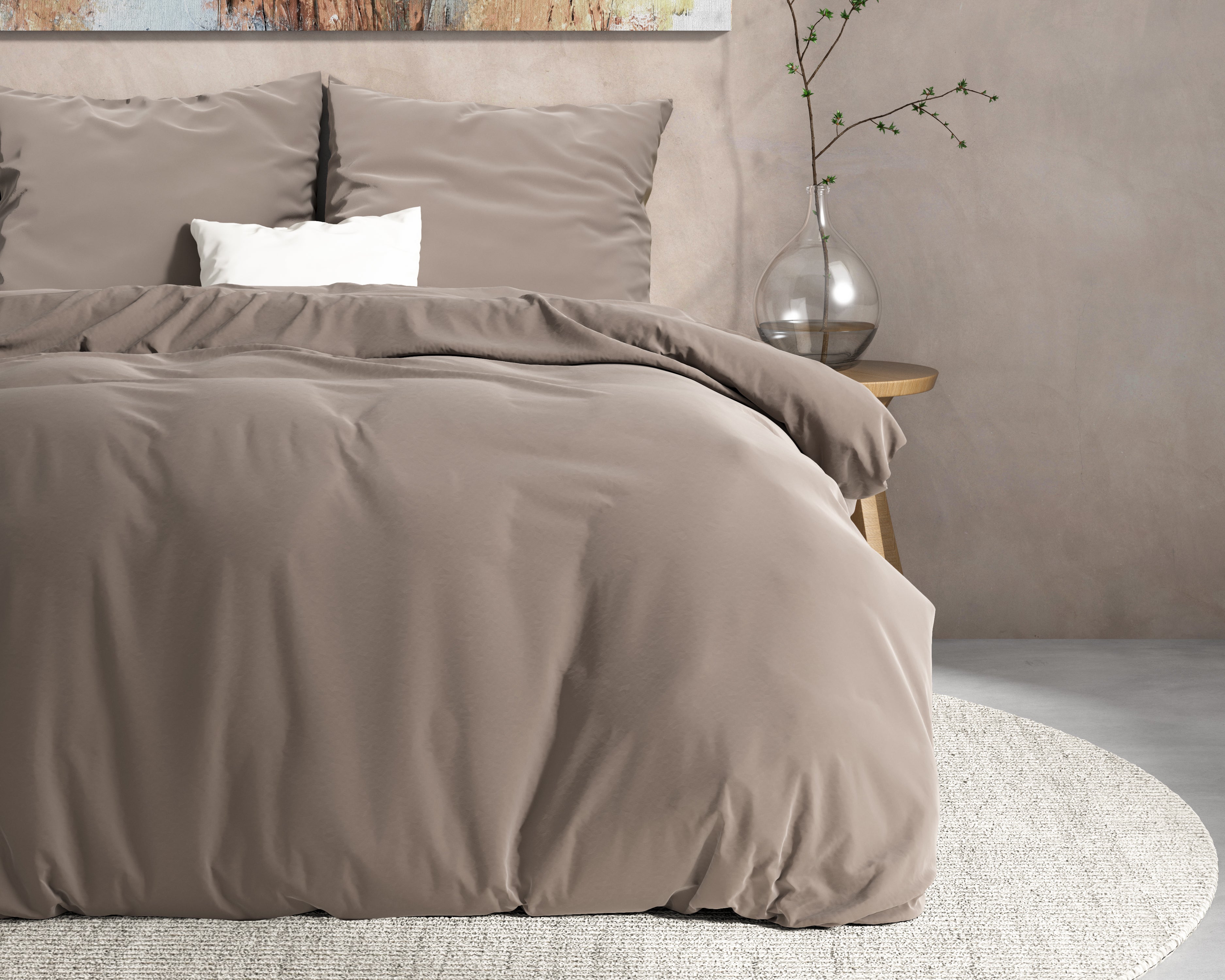 DH Flanel Mendez Taupe Dekbedovertrek - Dik flanel - Heerlijk warm - Zware kwaliteit