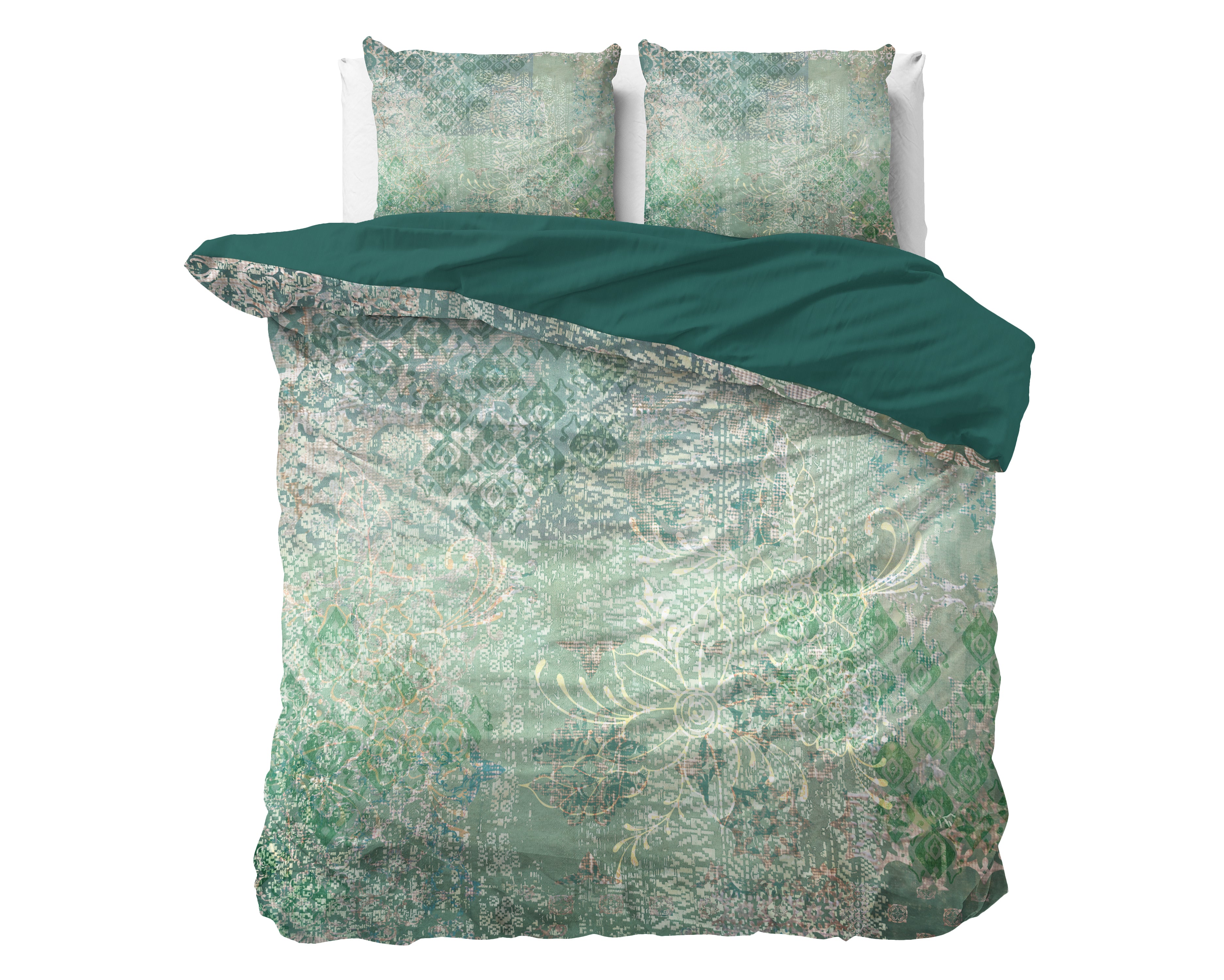 Dakar Groen Dekbedovertrek - Luxe Satijn - Hoge kwaliteit - Trendy prints