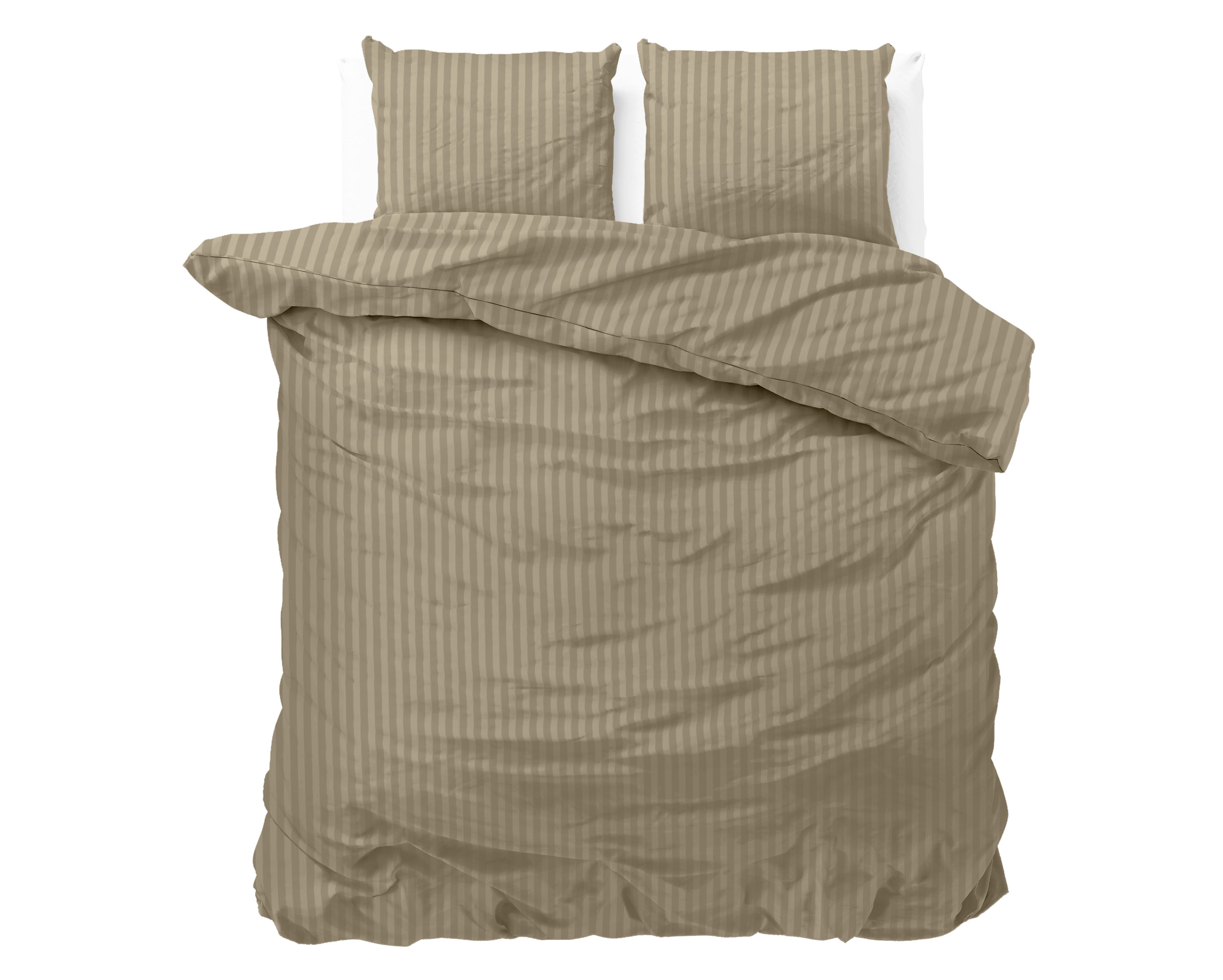 Dallas Dekbedovertrek Taupe - Uni design - Diepdruk design - Makkelijk wasbaar