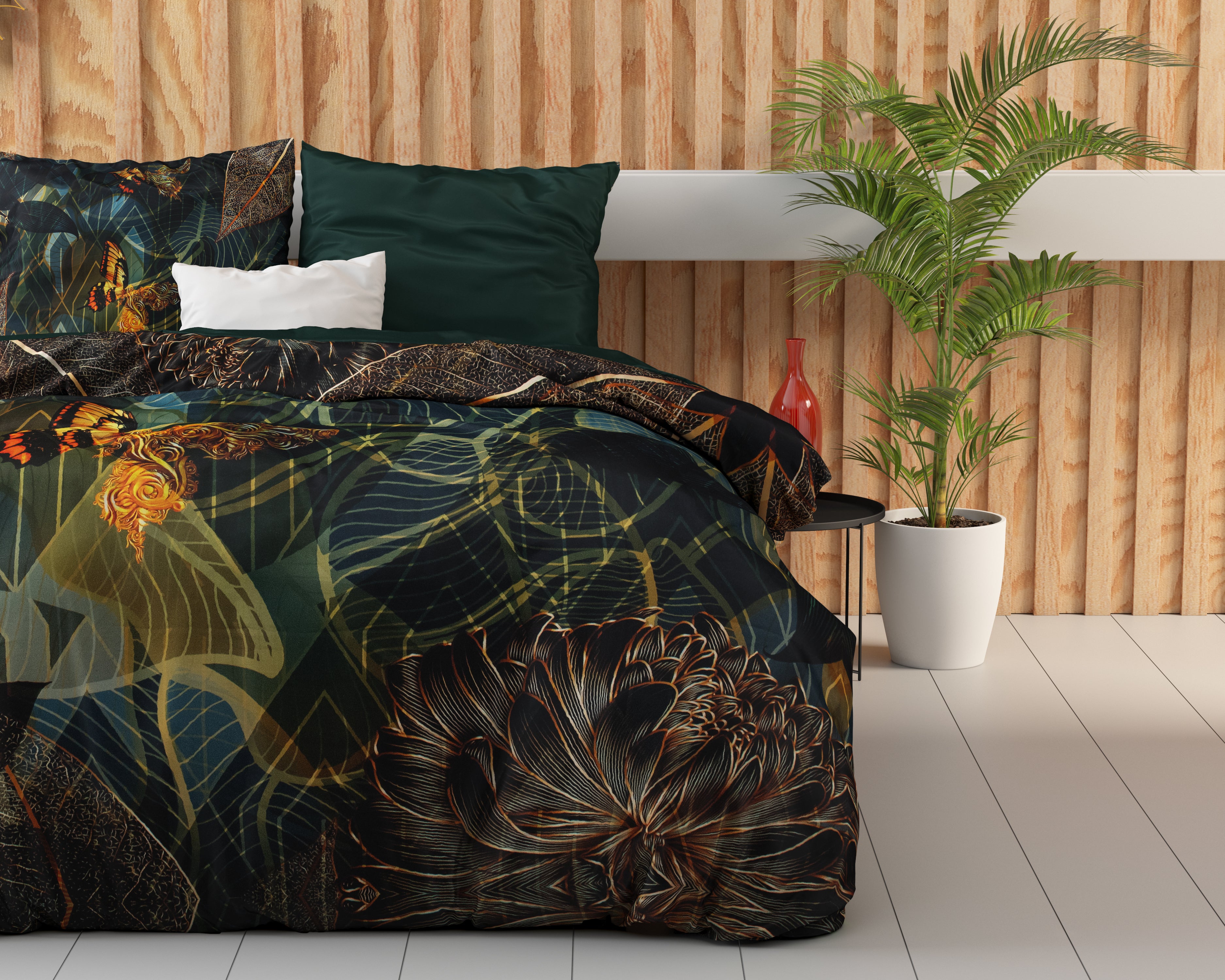 Dark Rises Black Duvet Cover - Breathable Cotton - Trendy Designs - With Press Studs