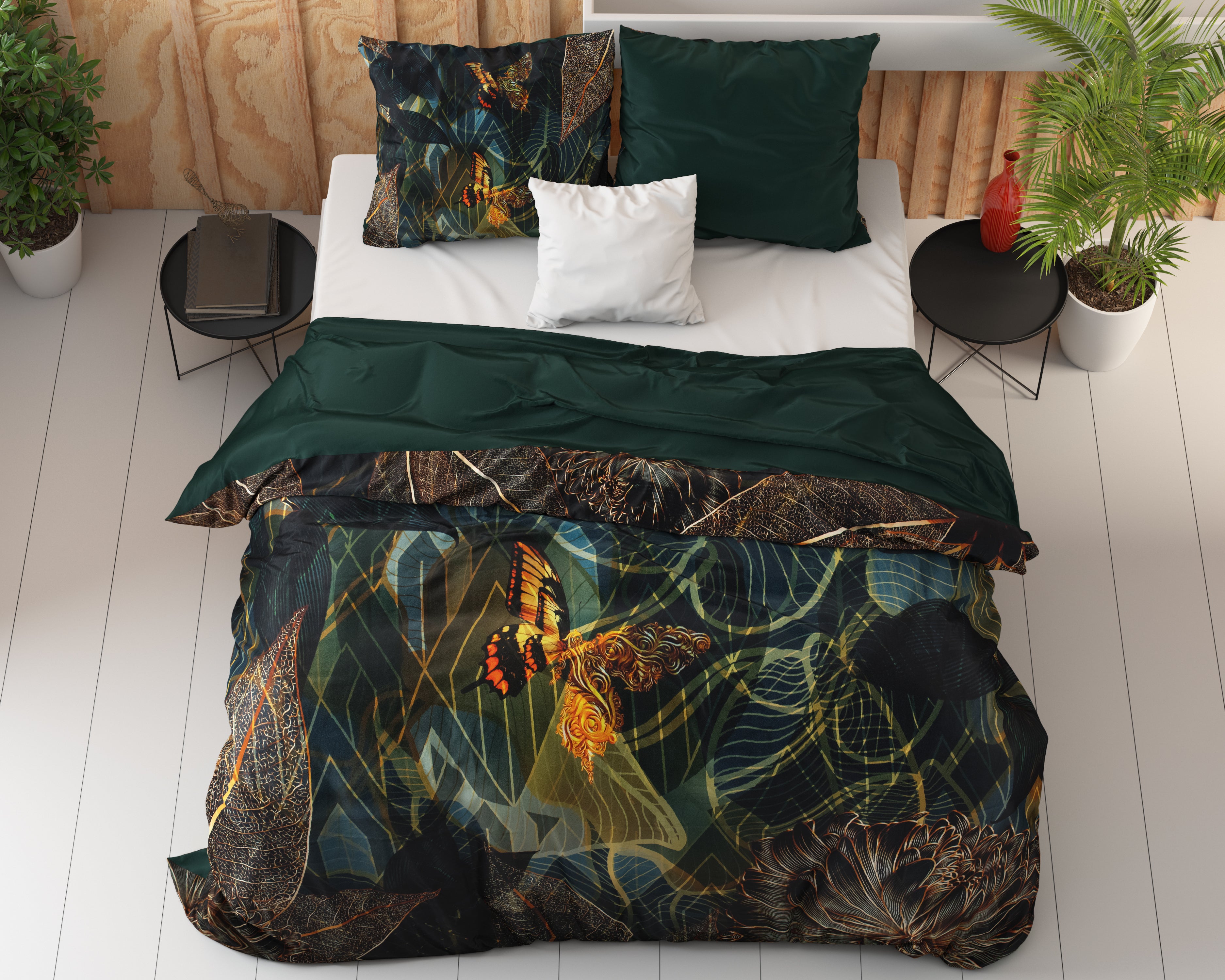 Dark Rises Black Duvet Cover - Breathable Cotton - Trendy Designs - With Press Studs