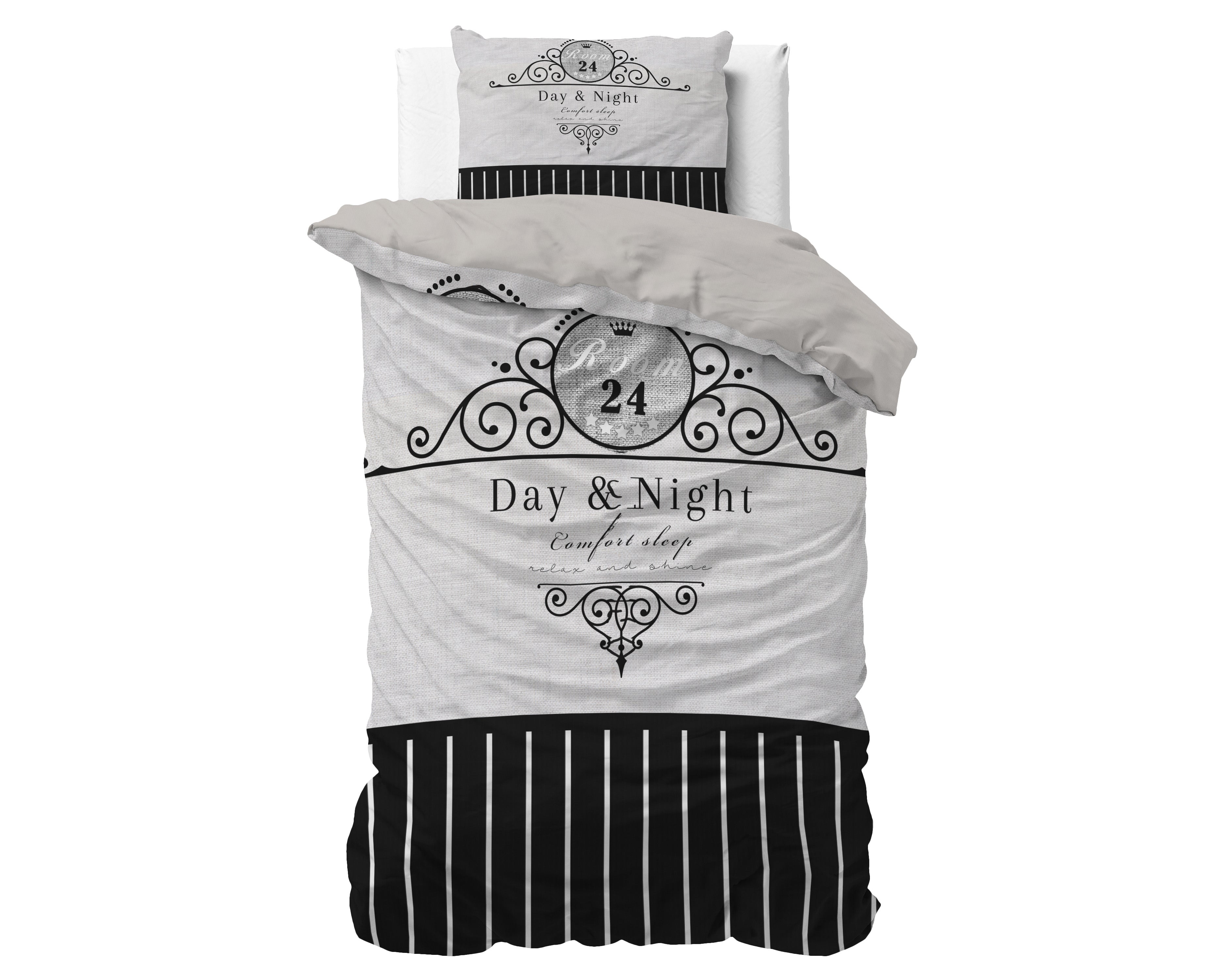 Day And Night Zwart Dekbedovertrek