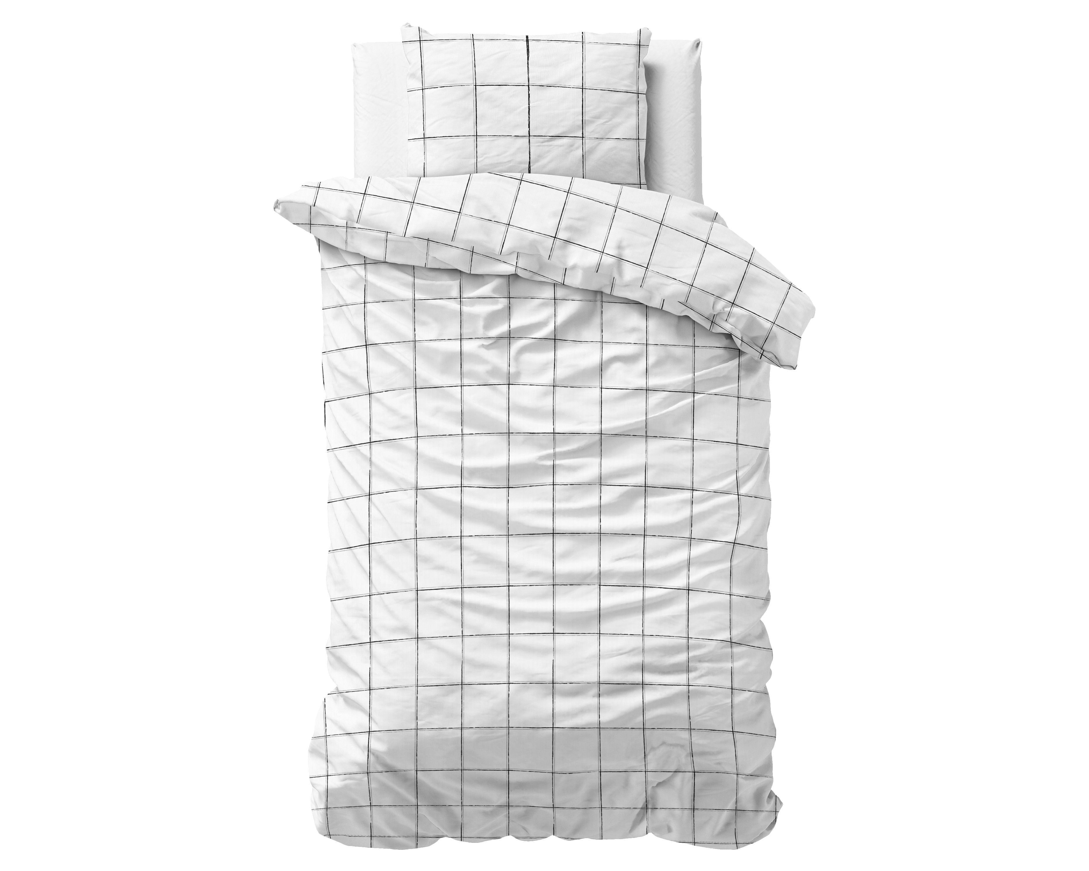 Deep check white duvet cover - Luxury satin - High quality - Trendy prints