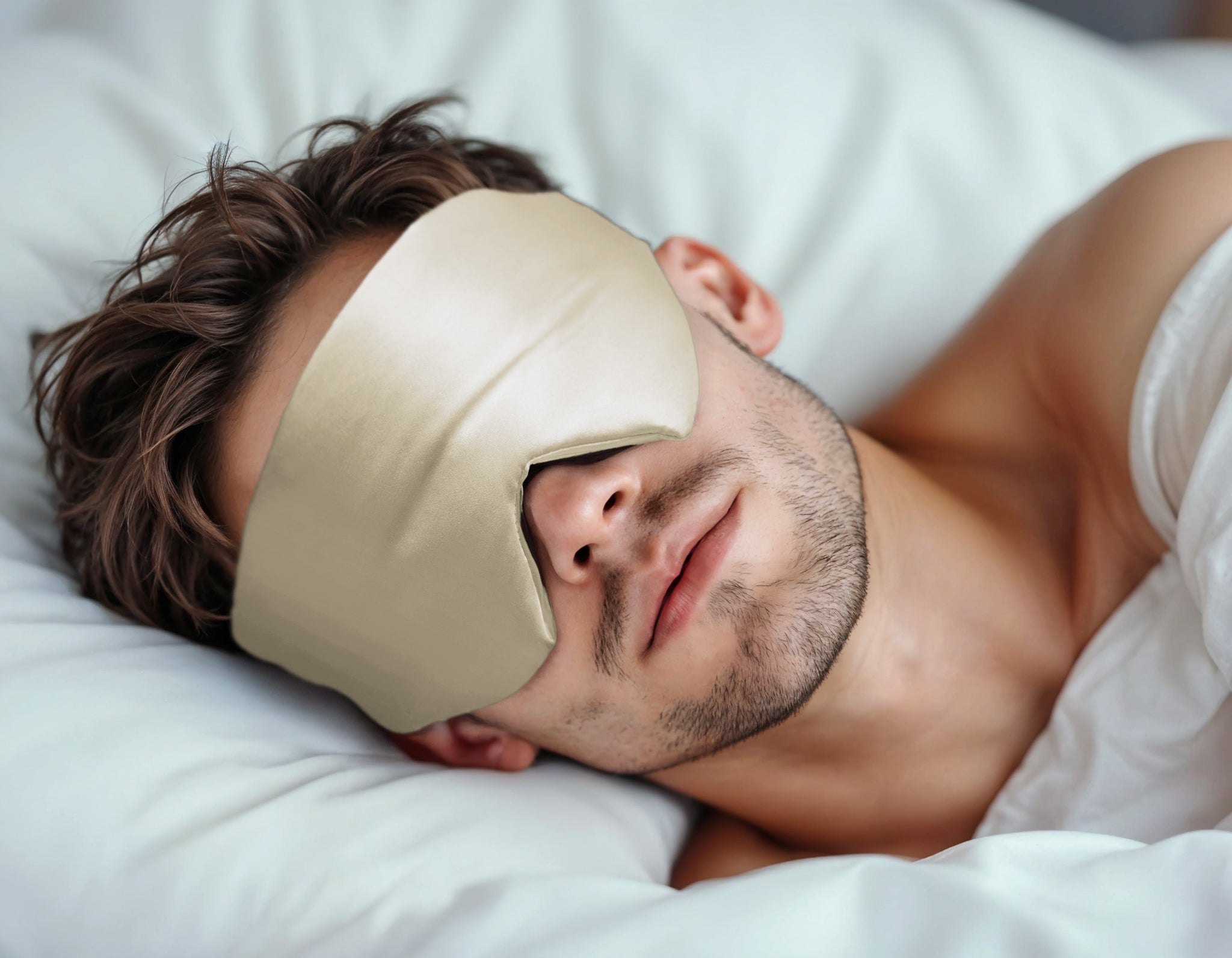 Deepsleep Mask Beige 68 x 12 - Suitable for all skin types - Ultra soft - Prevents skin irritation