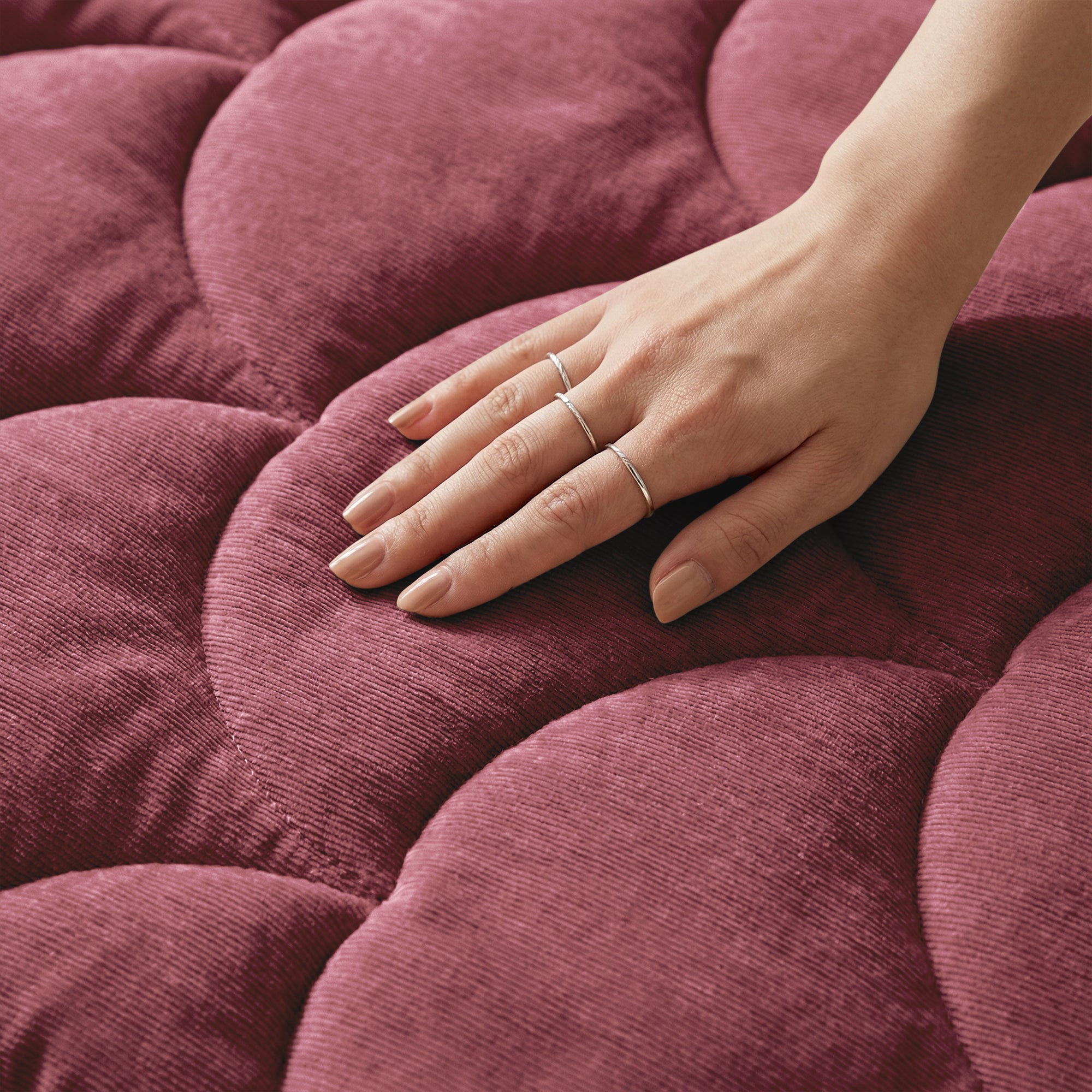 Valking Dekbed Chenille Velvet Emboss - Burgundy - Voor het hele jaar