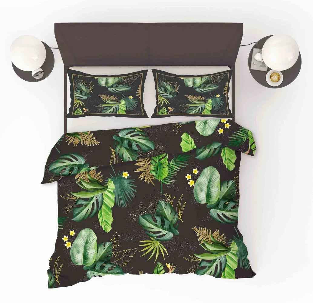 Guyana Jungle Leaves Duvet Cover – Tropical, Wrinkle-Free & Comfortable