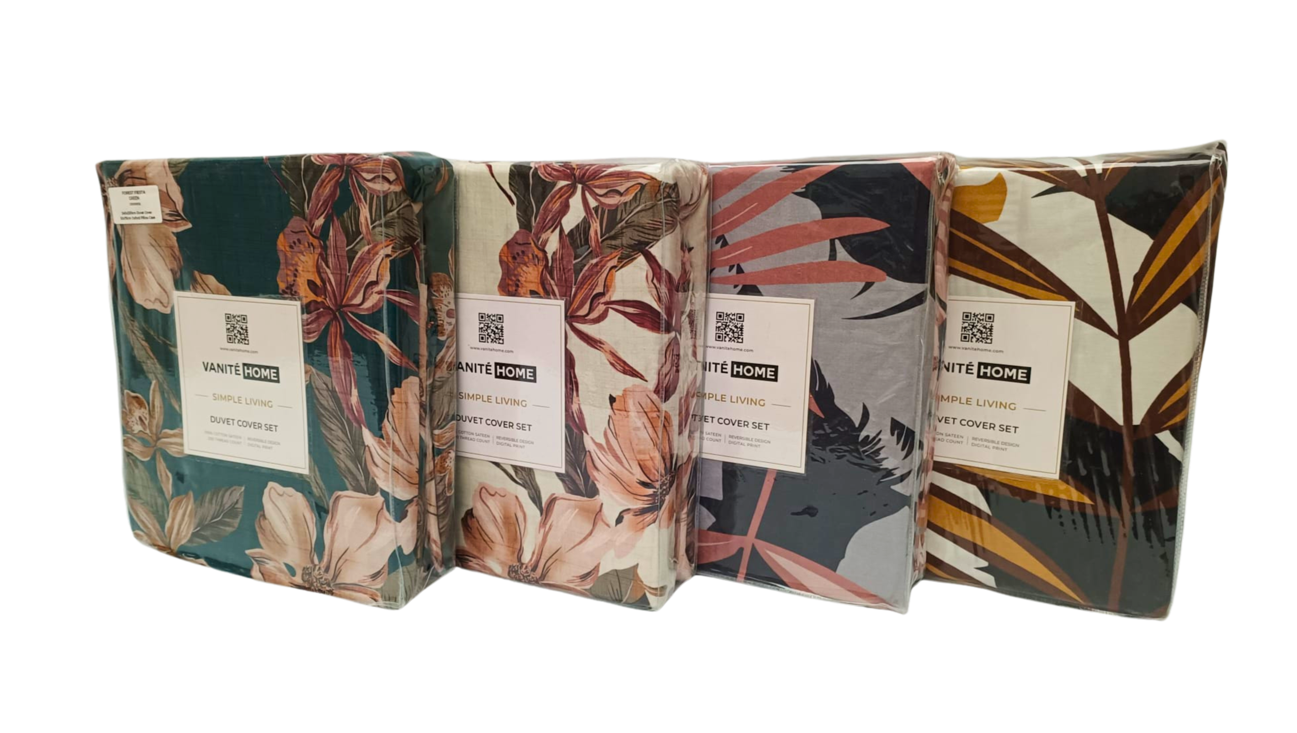 Tropical Gold Cotton Satin Duvet Cover Double