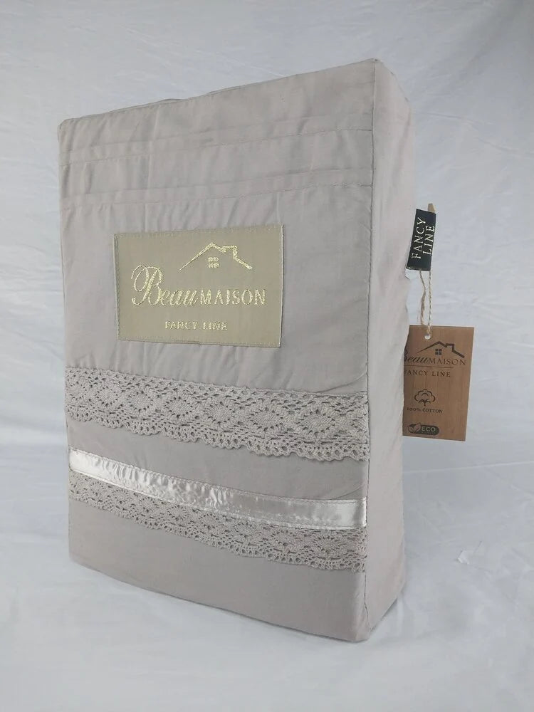 Dekbedovertrek Saint Paul Taupe - Luxe 100% Katoen & Romantisch Design